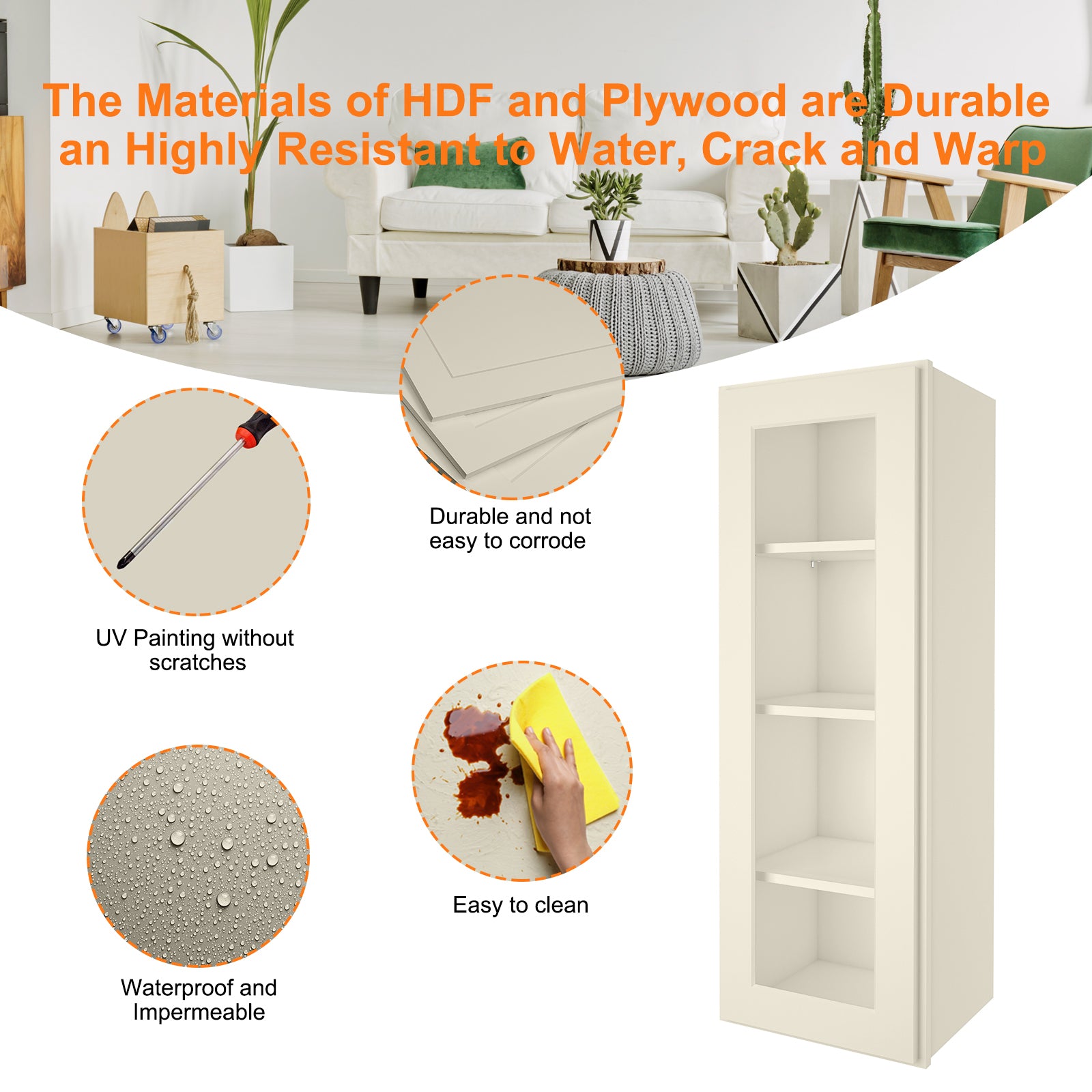 12"D*15"W*42"H Birch Solid Wood Medicine Cabinet Wall Mounted W1542GD