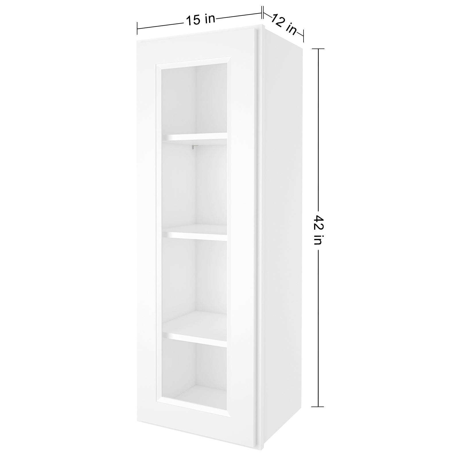 12"D*15"W*42"H Birch Solid Wood Medicine Cabinet Wall Mounted W1542GD