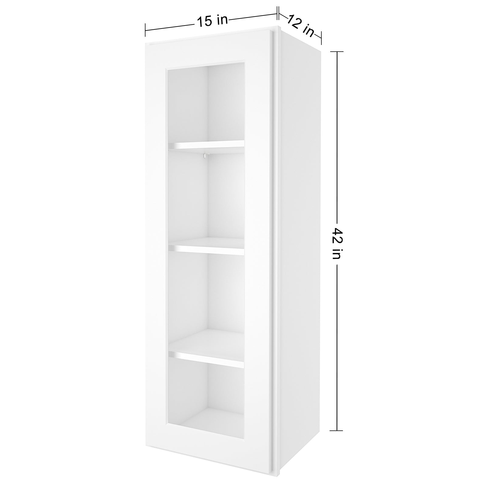 12"D*15"W*42"H Birch Solid Wood Medicine Cabinet Wall Mounted W1542GD