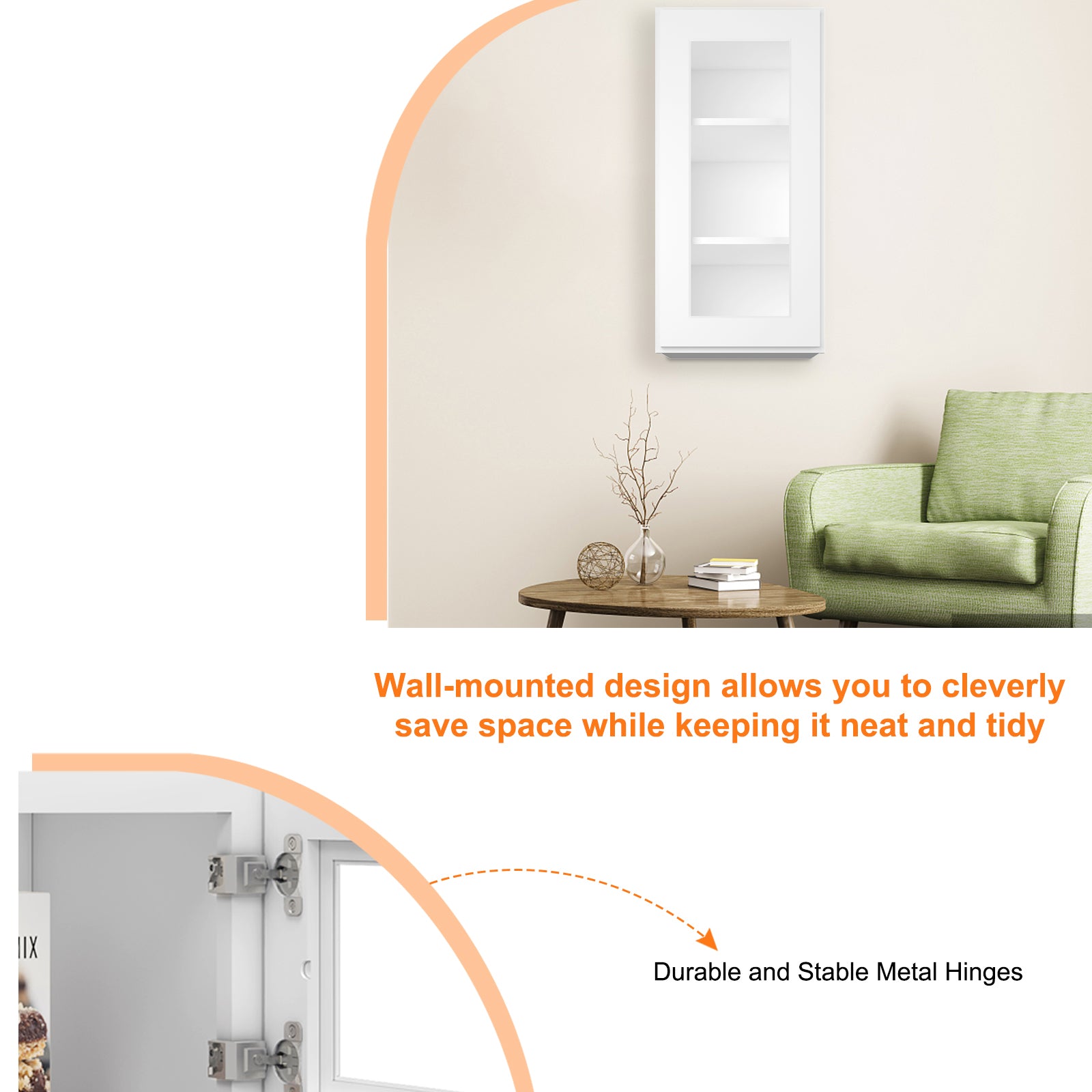 12"D*15"W*42"H Birch Solid Wood Medicine Cabinet Wall Mounted W1542GD