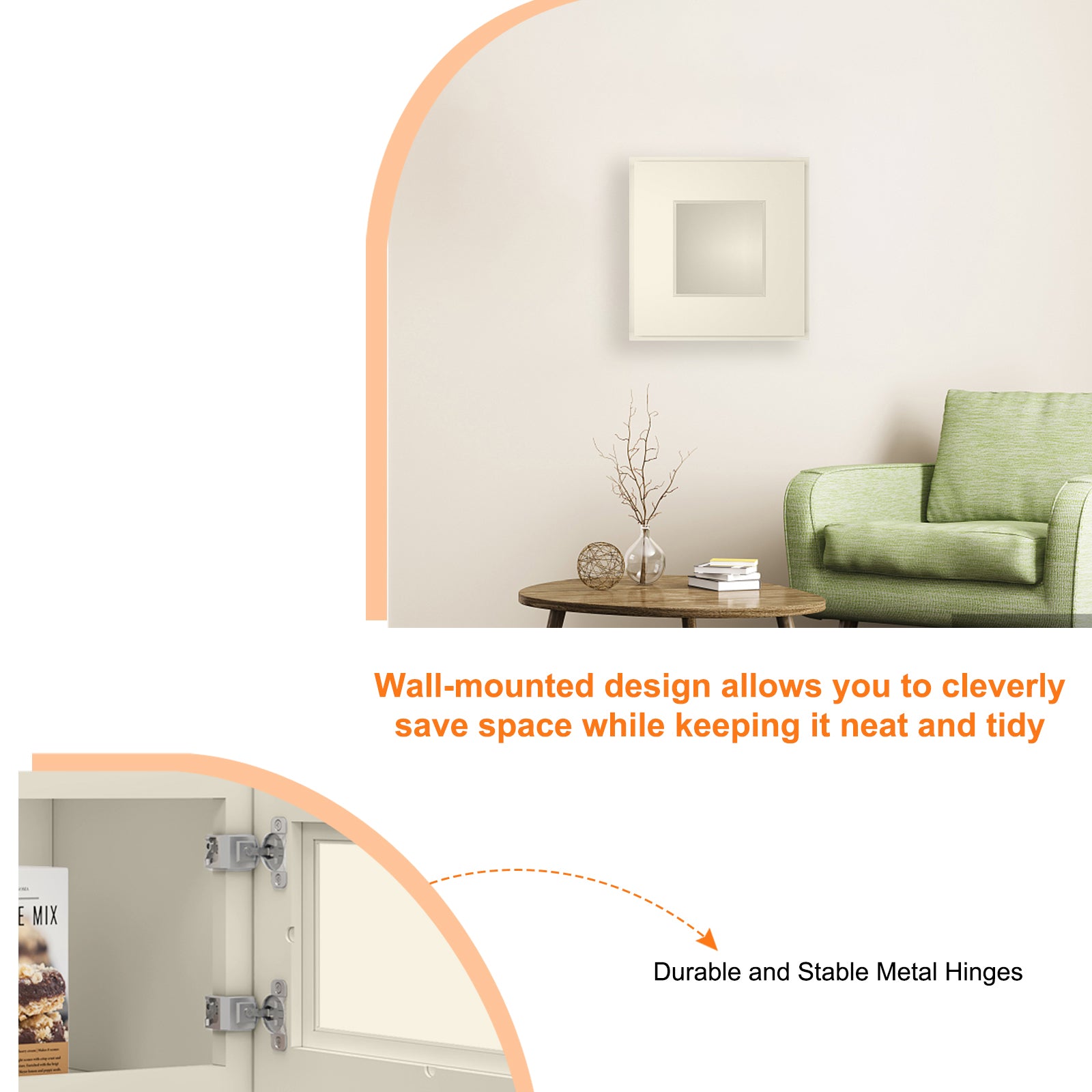 12"D*21"W*12"H Birch Solid Wood Medicine Cabinet Wall Mounted W2112GD