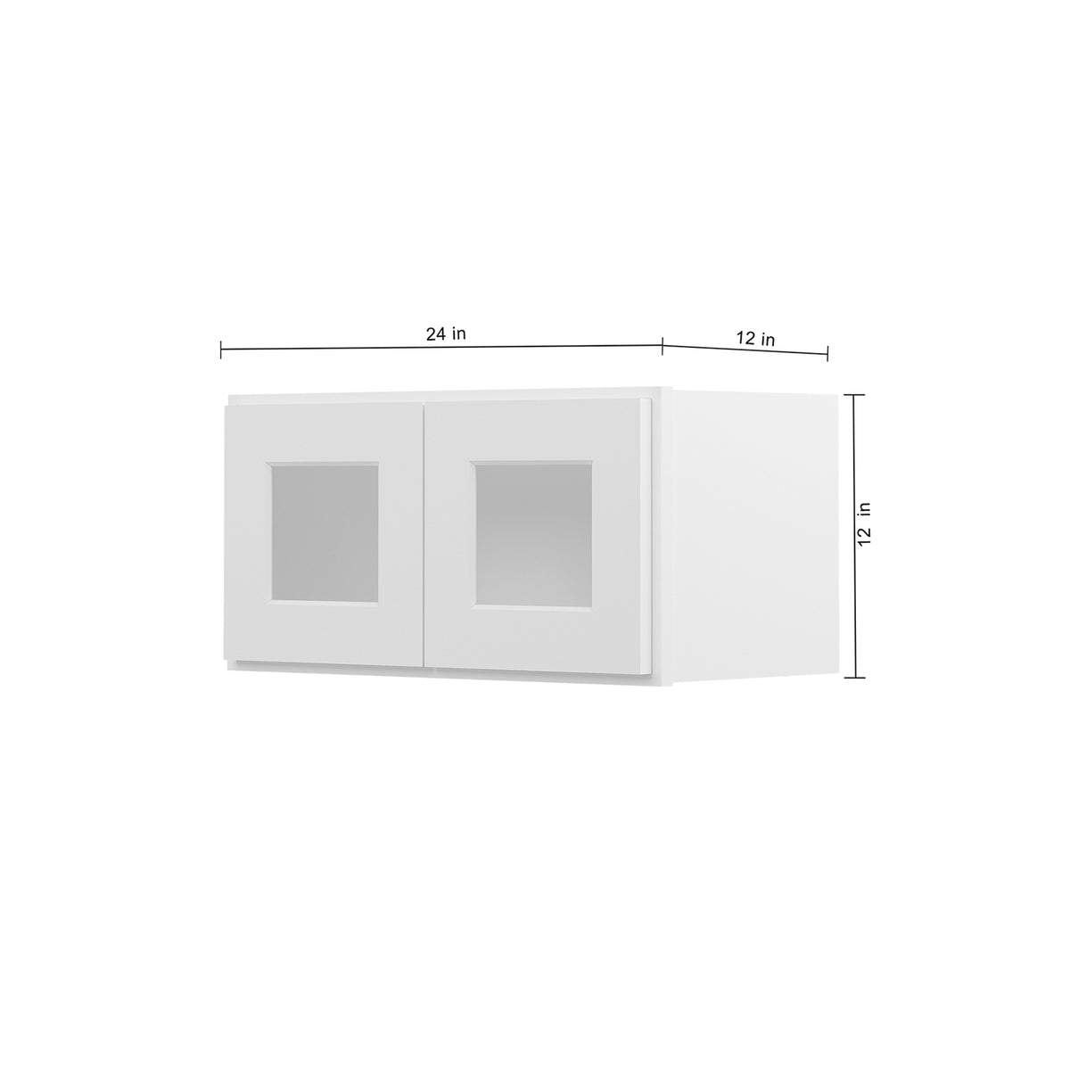 HOMLUX Easy DIY  24-in W x 12-in D x 12-in H in Royal White Plywood Ready to Assemble Wall Kitchen Cabinet Glass NOT included