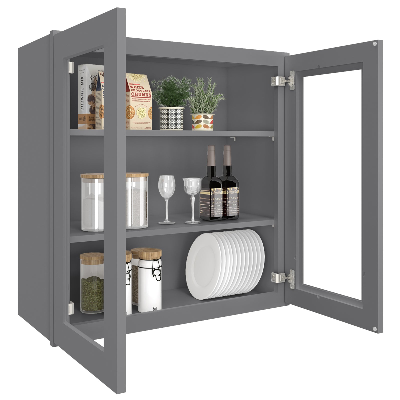 12"D*30"W*30"H Birch Solid Wood Medicine Cabinet Wall Mounted W3030GD