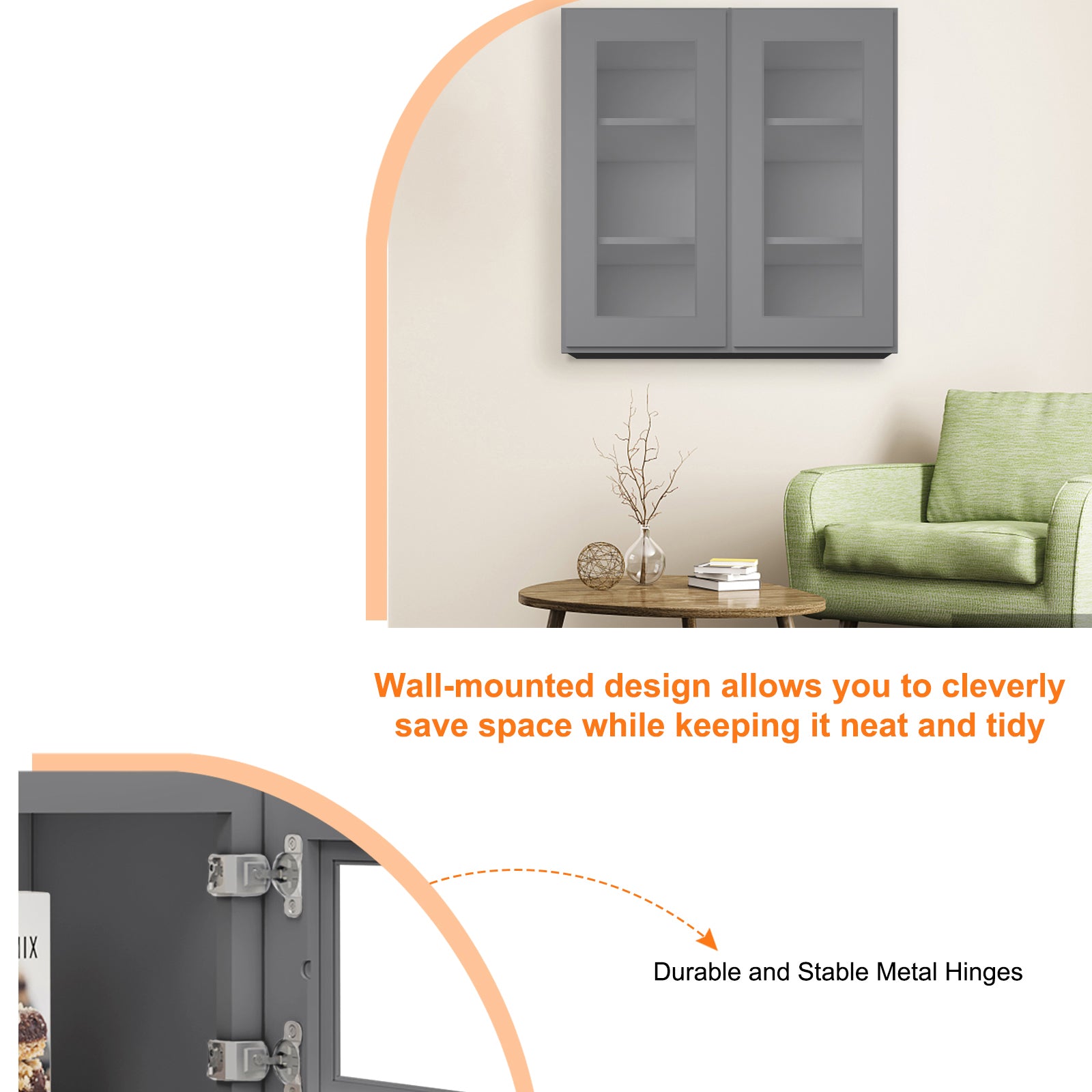 12"D*30"W*30"H Birch Solid Wood Medicine Cabinet Wall Mounted W3030GD