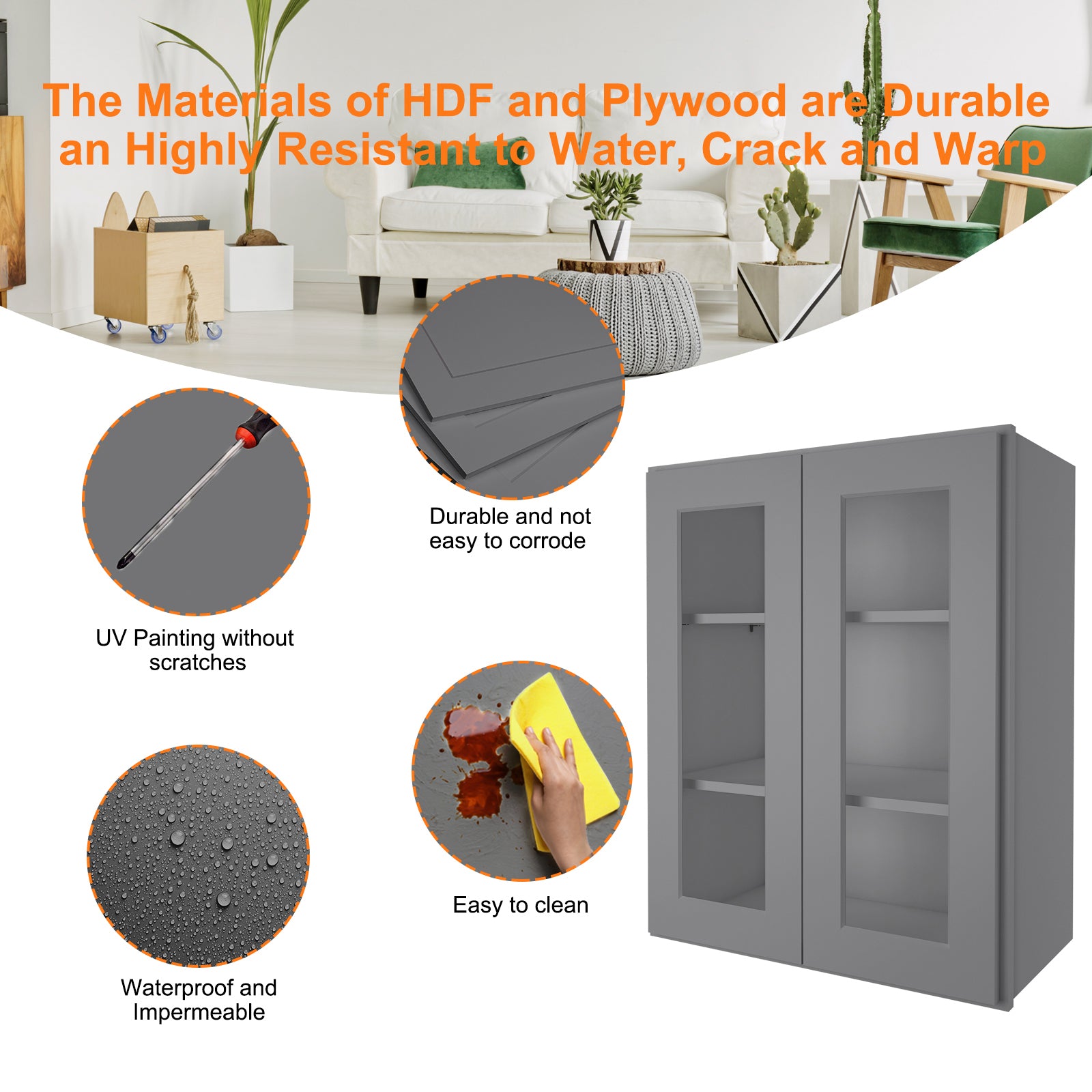 12"D*30"W*30"H Birch Solid Wood Medicine Cabinet Wall Mounted W3030GD