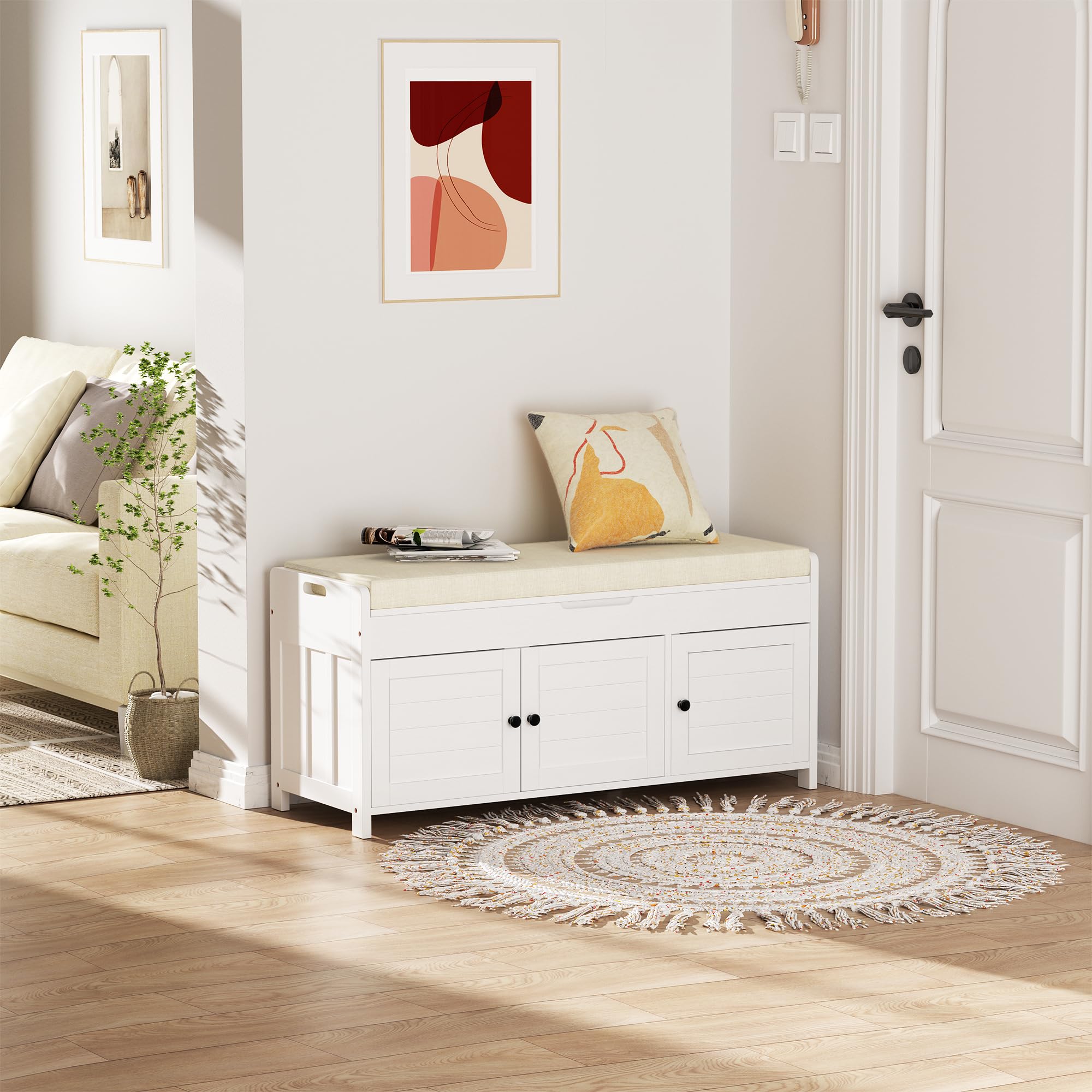 Shoe Storage Bench with Doors