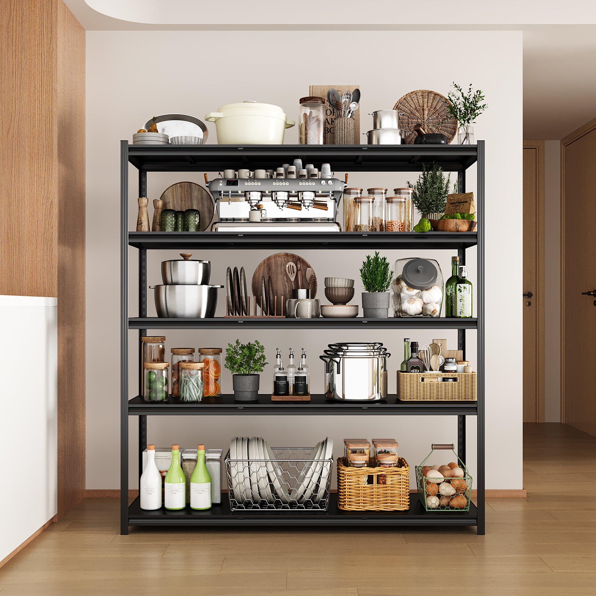 5-Tier Concealed-Post Metel Shelving Unit