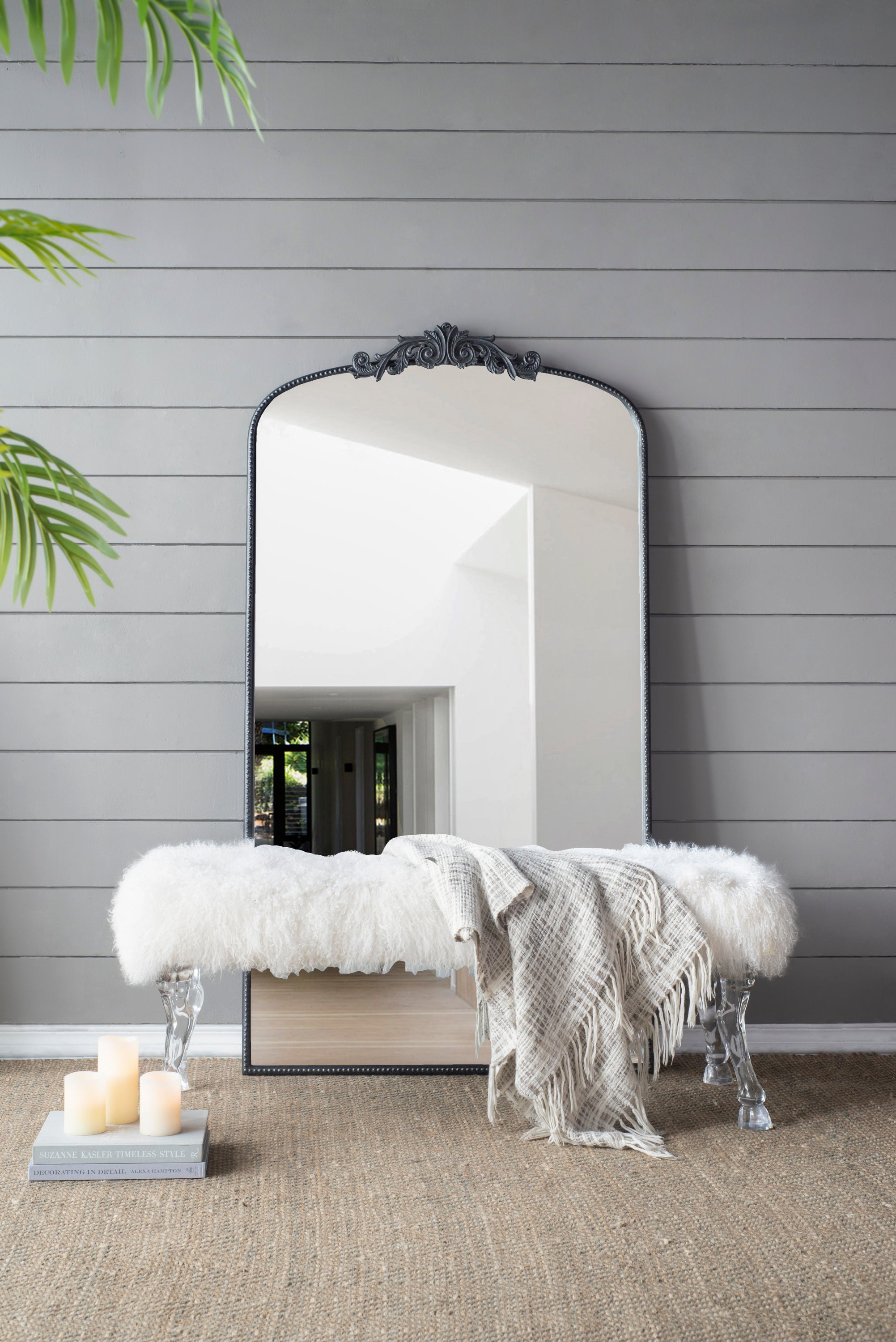 66" x 36" Full Length Mirror, Arched Mirror Hanging or Leaning Against Wall, Large  Mirror for Living Room