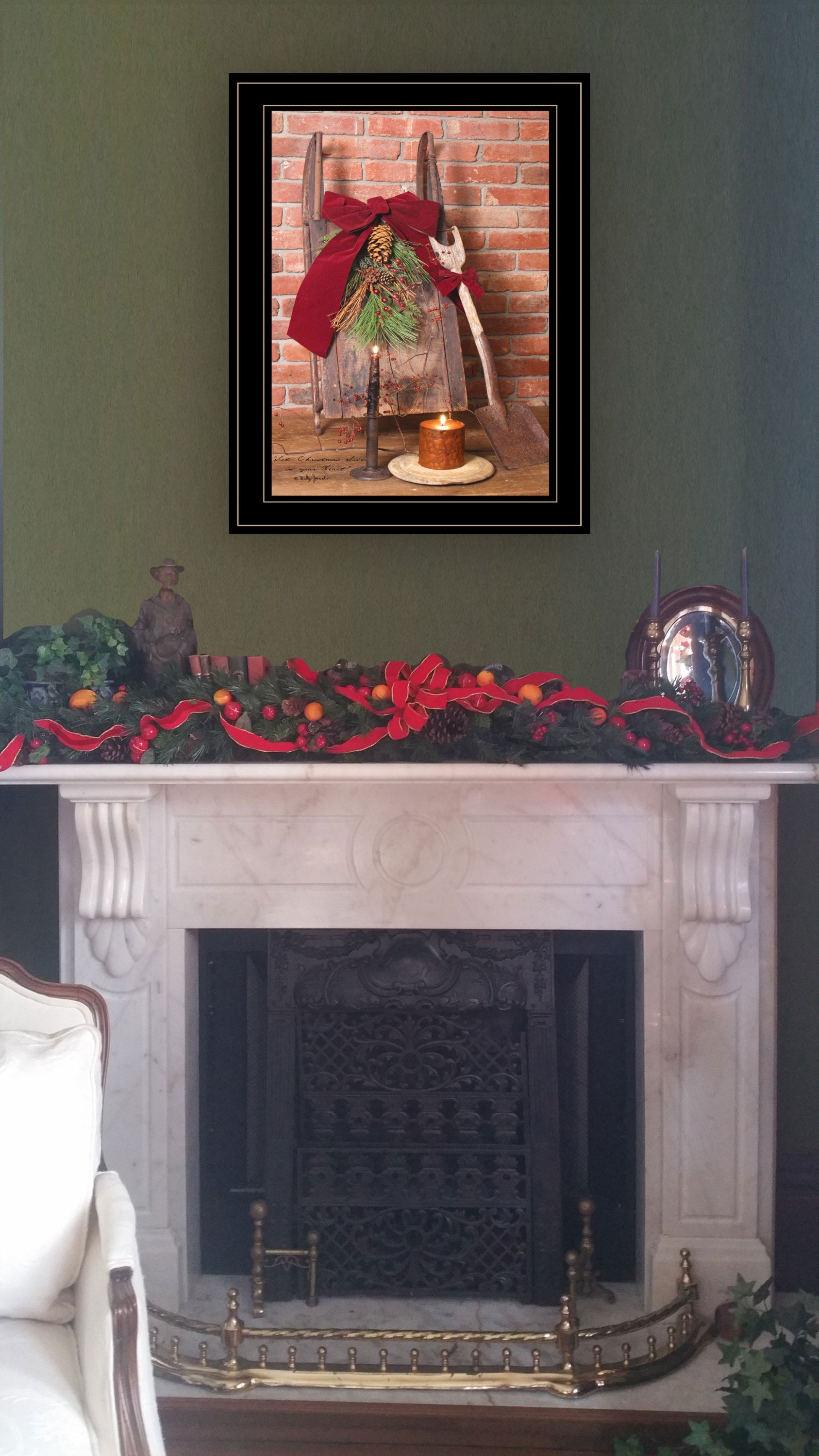 "Let Christmas Live" by Billy Jacobs, Ready to Hang Framed Print, Black Frame
