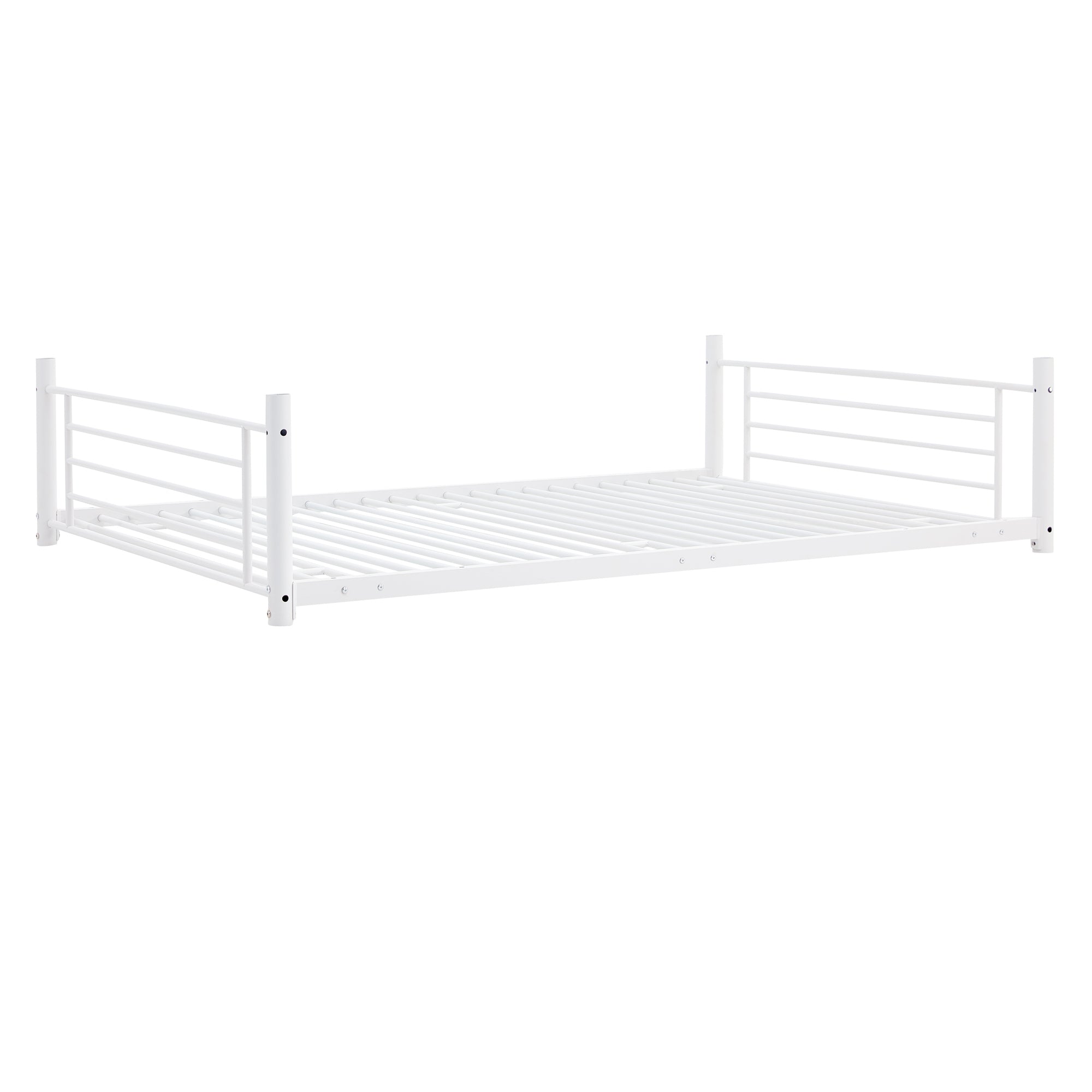 Full-Full-Full Metal  Triple Bed  with Built-in Ladder, Divided into Three Separate Beds,White(OLD SKU:LP000297AAK)