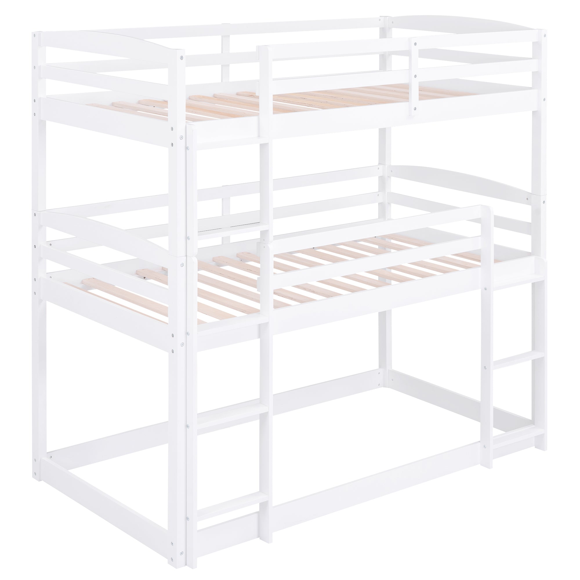 Twin over Twin over Twin Triple Bunk Bed,White