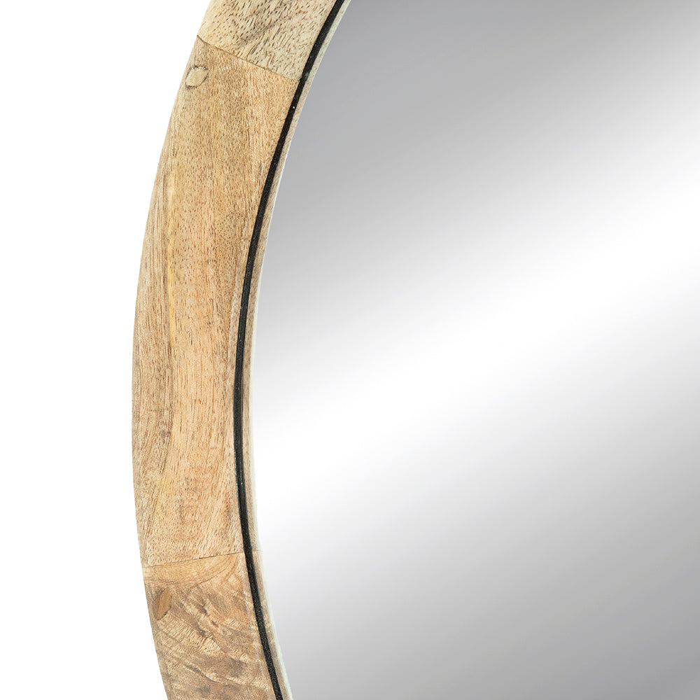 D20x1.5"Transitional Decor Style Mango Wood Wall Mirror Wall Decor with Frame of Solid Mango Wood for Bathroom,Entryway Console Lean Against Wall