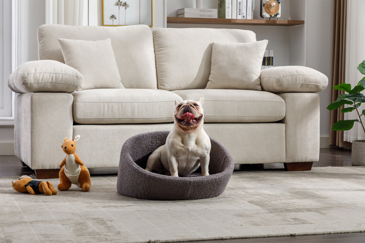PANGPANG Cat Bed Pet Sofa With Solid Wood frame, Cashmere cover,Mid Size,GREY