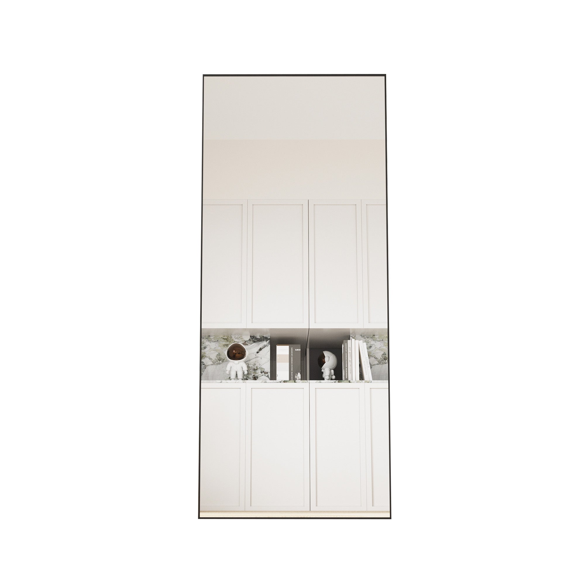 square rounded corners  Full Length Mirror Floor Mirror Hanging Standing or Leaning, Bedroom Mirror Wall-Mounted Mirror Dressing Mirror with Gold Aluminum Alloy Frame,"71"×"32"