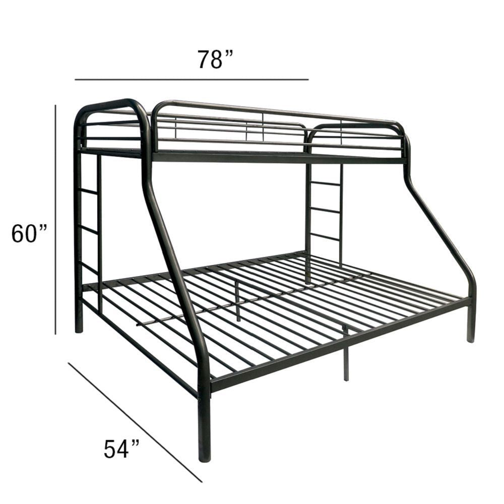 Tritan Bunk Bed (Twin/Full) in Black 02053BK