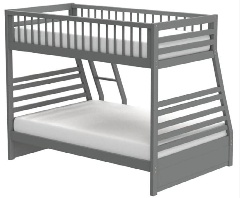 Jason Bunk Bed (Twin/Full & Storage), Gray (1Set/2Ctn) 37840