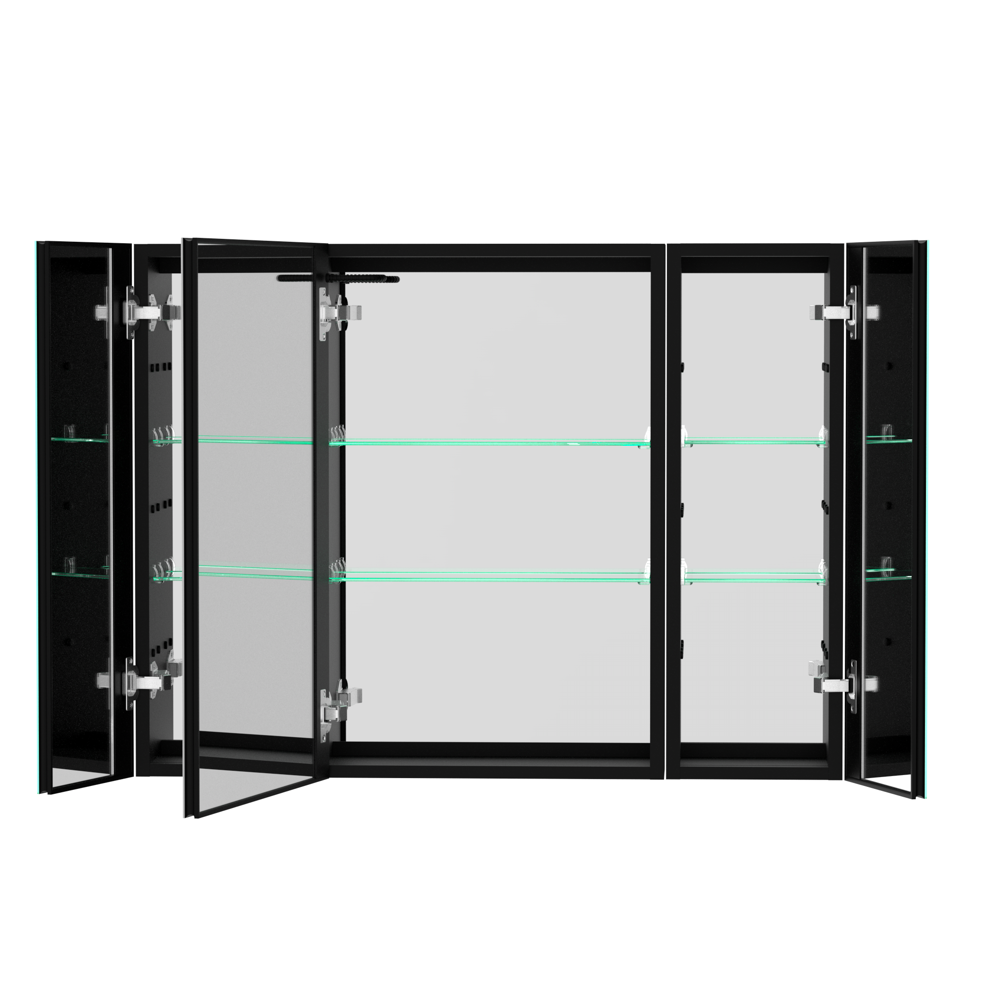 40x30 Inch LED Bathroom Medicine Cabinet Surface Mount Double Door Lighted Medicine Cabinet, Medicine Cabinets for Bathroom with Mirror Defogging, Dimmer Black