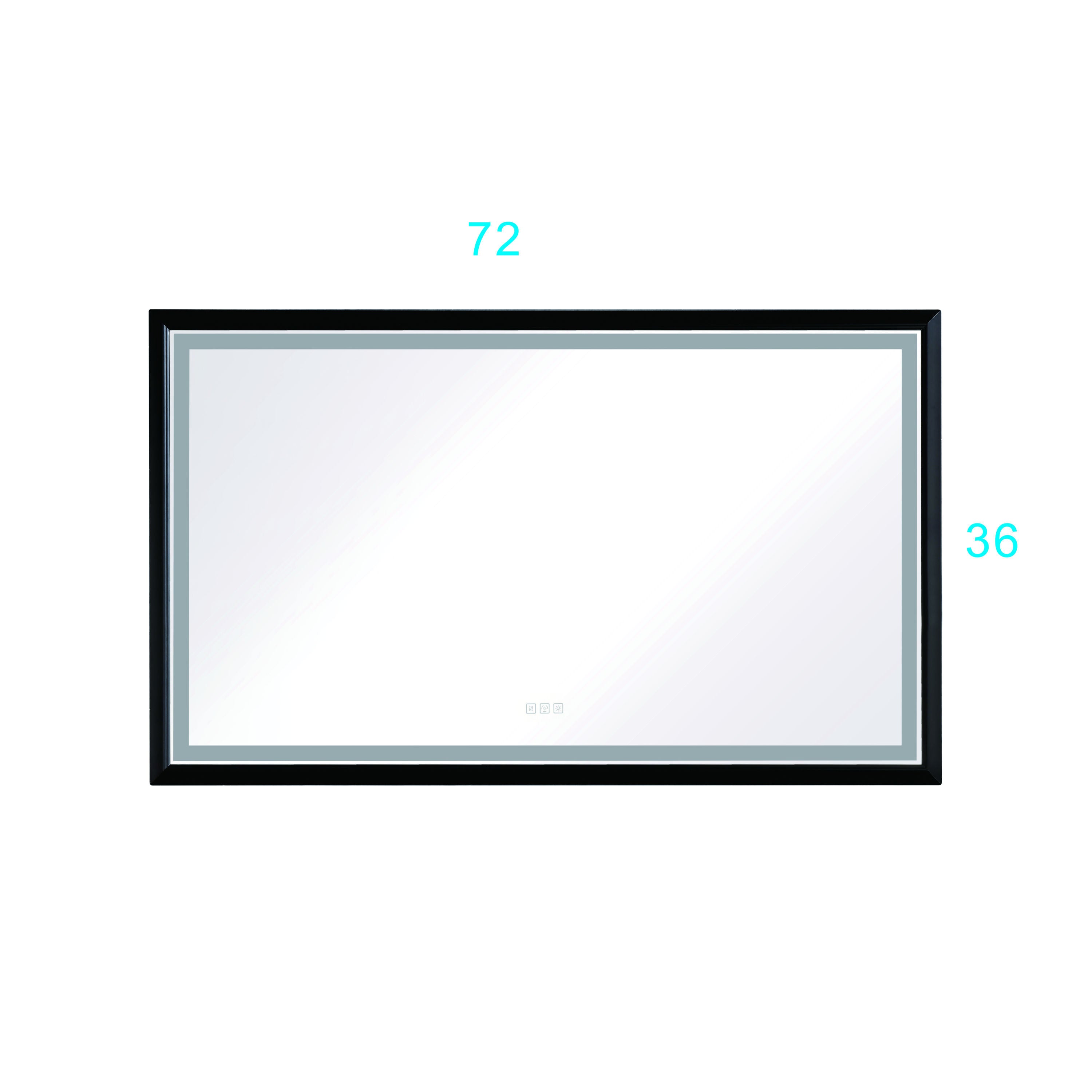 bathroom  led mirror is multi-functional and each function is controlled by a smart touch button.