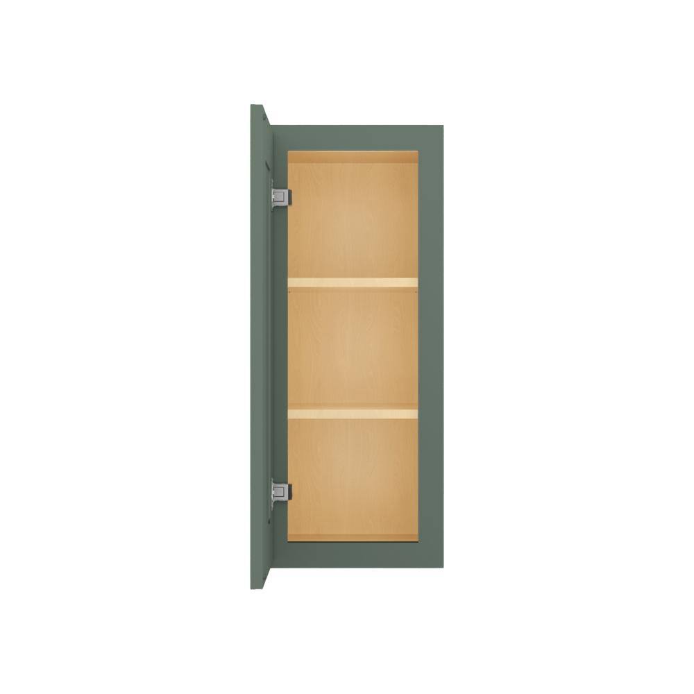 Easy-DIY 12 in. W x 12 in. D x 30 in. H Ready to Assemble Wall Kitchen Cabinet in Shaker Basil 1-Door-2 Shelves