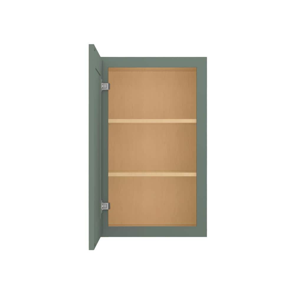 Easy-DIY 18 in. W x 12 in. D x 30 in. H Ready to Assemble Wall Kitchen Cabinet in Shaker Basil 1-Door-2 Shelves