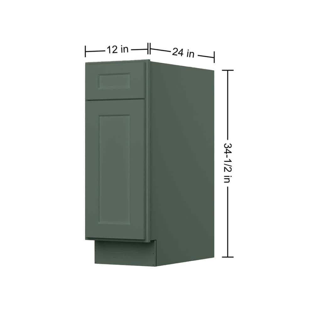 Easy-DIY Ready to Assemble Drawer Base Kitchen Cabinet in Shaker Basil with 1-Doors