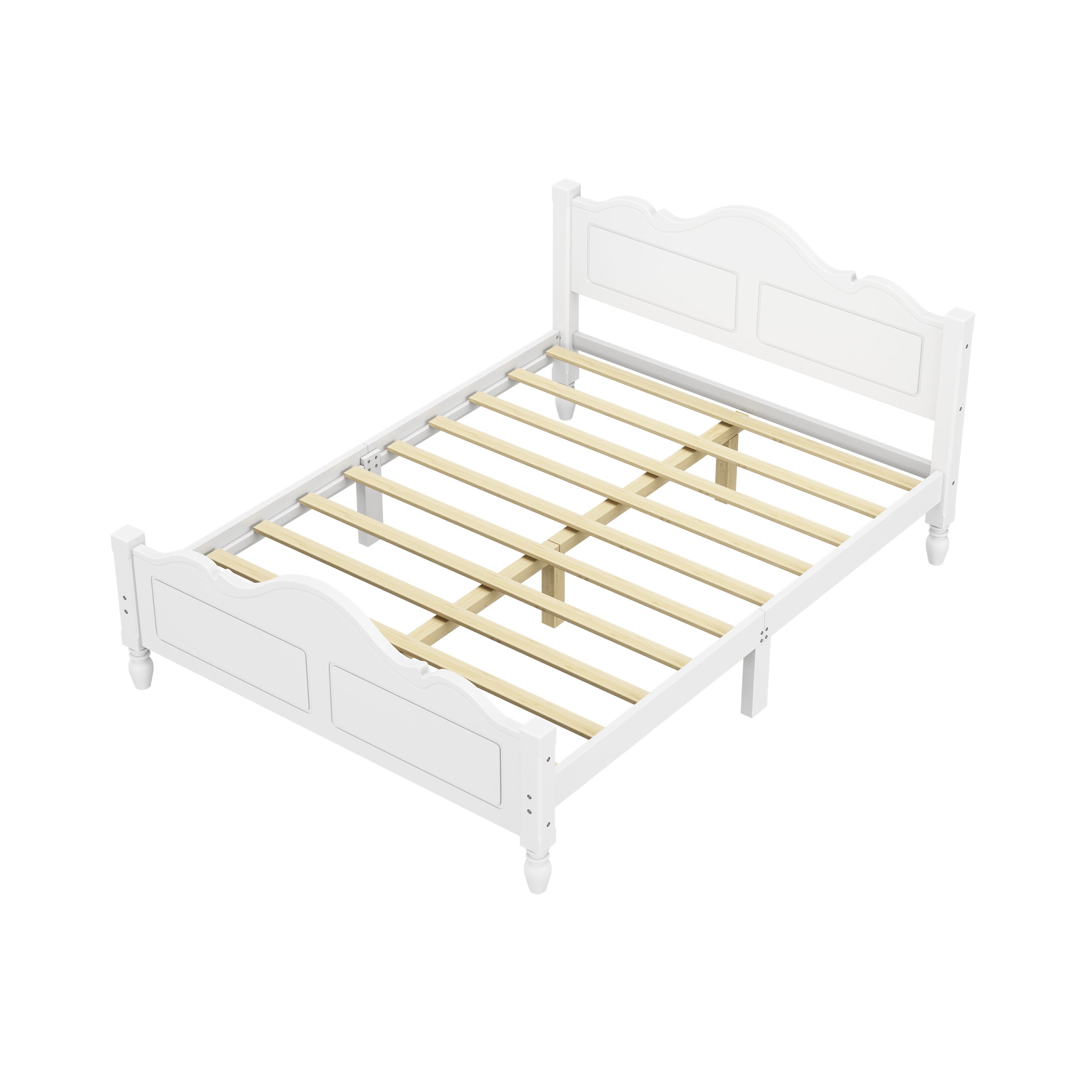 Modern Wooden Platform Bed with Headboard,Queen