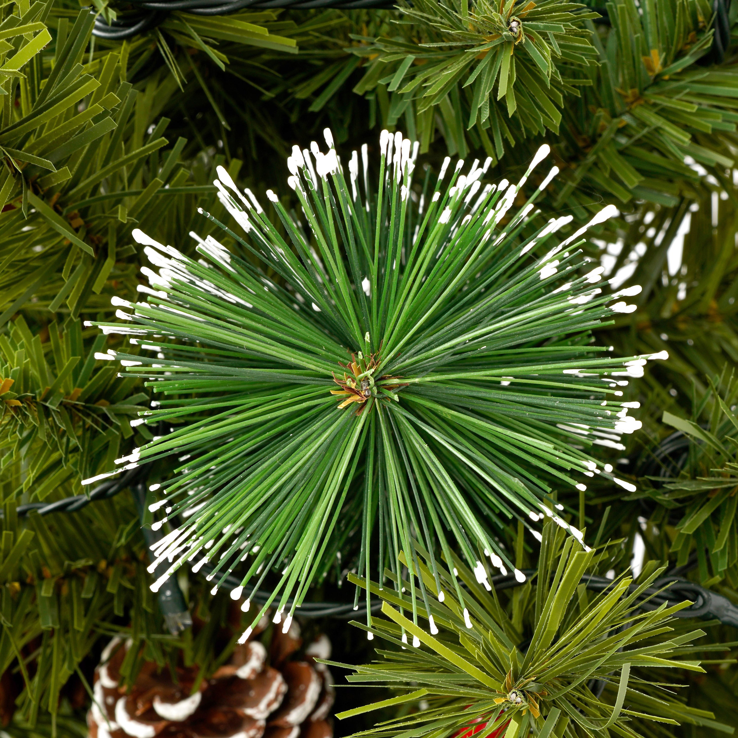 Xmas Tree Artificial Christmas 4-Piece Set,Garland, Wreath and Set of 2 3FT Entrance Trees X-mas with LED Lights, Christmas Tree