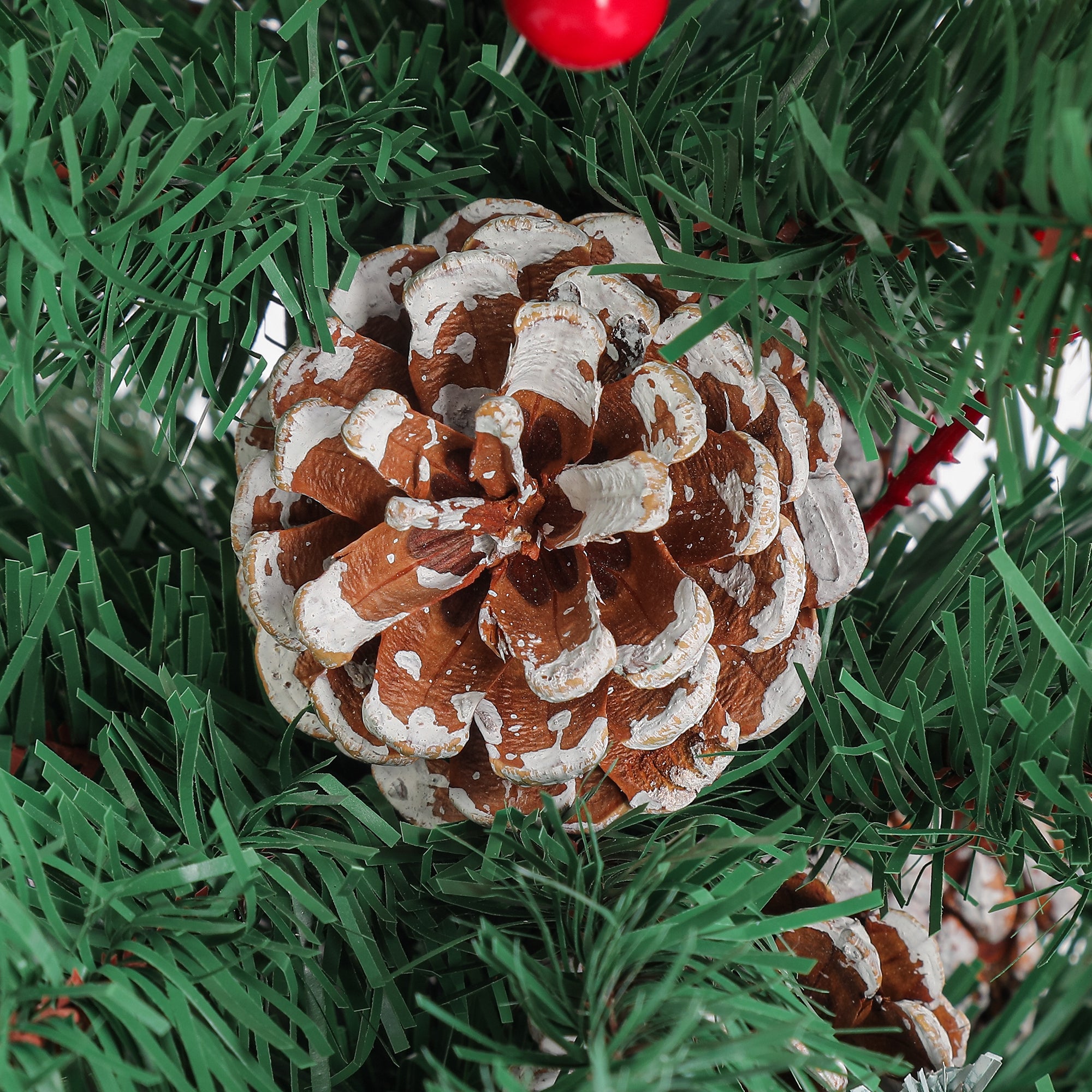 6ft Christmas Tree Artificial Full Xmas Trees with 150pcs LED,750 Branch Tips Metal Hinges & Foldable Base