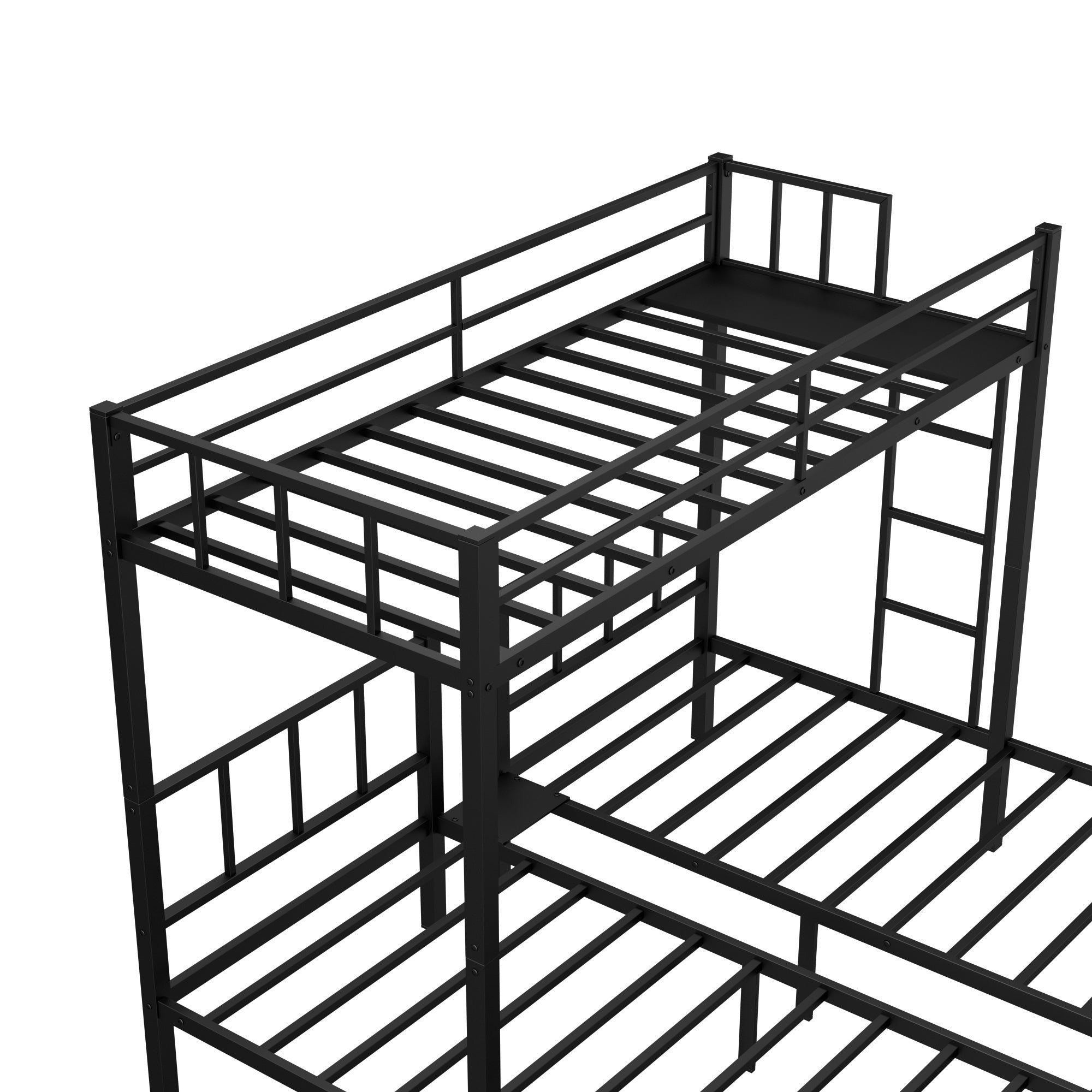 Twin over Twin & Twin Bunk Beds for 3, Twin XL over Twin & Twin Bunk Bed Metal Triple Bunk Bed, Black(Pre-sale date: October 31st)