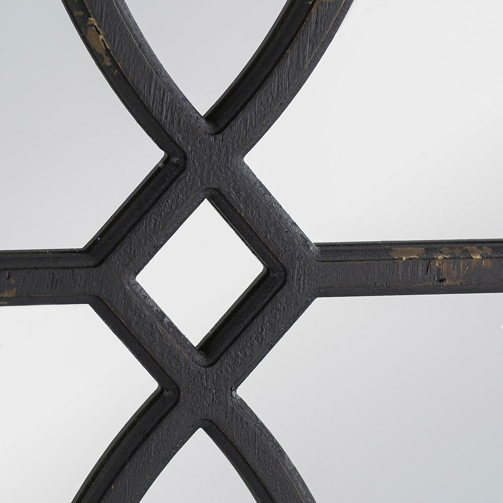 16" x 23" Rectangular  Wooden Wall Mirror with Antique Black Frame, Vertical or Horizontal Home Decor for Living Room, Set of 2