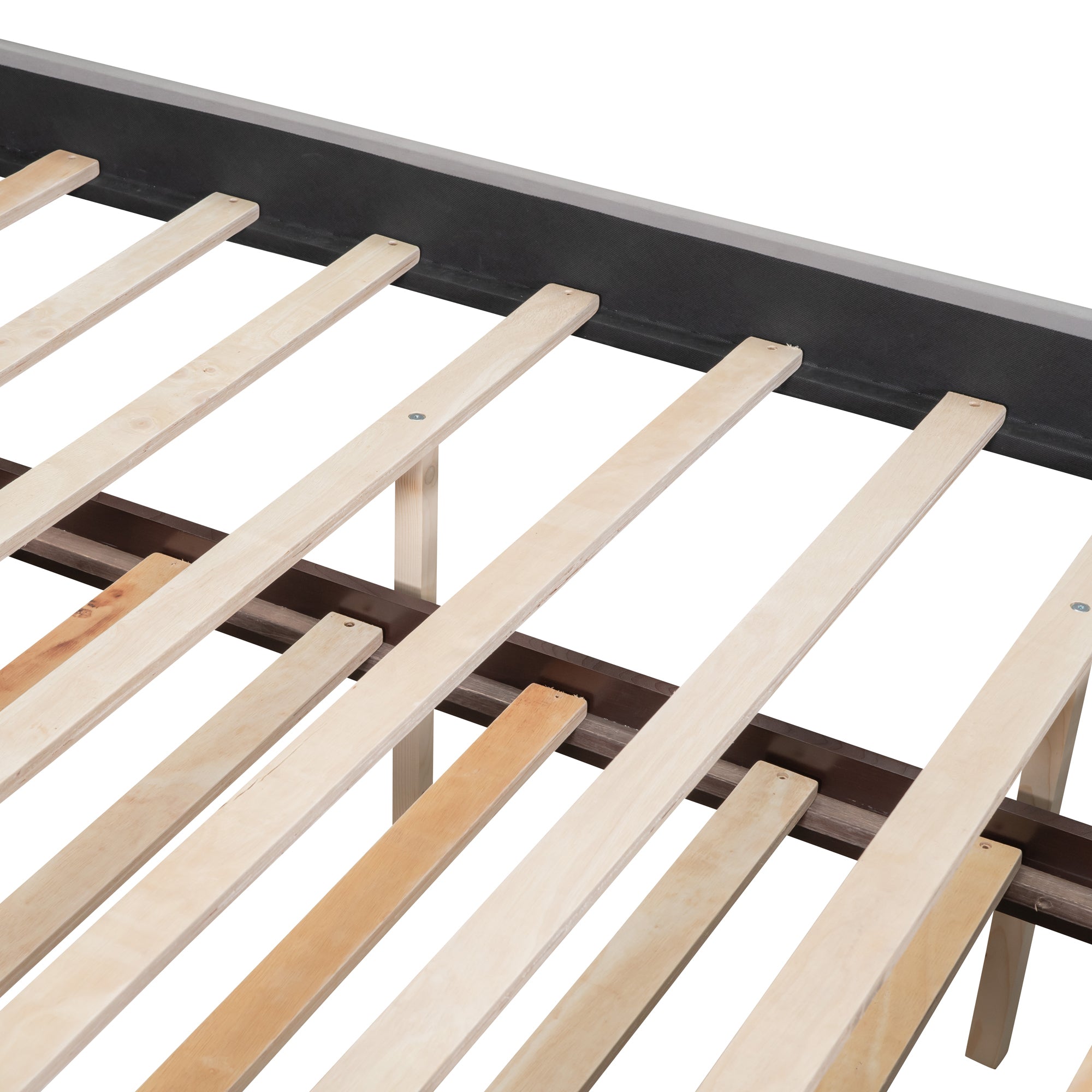 Full Size Upholstered  Canopy Bed with Trundle and 3 Drawers, Gray