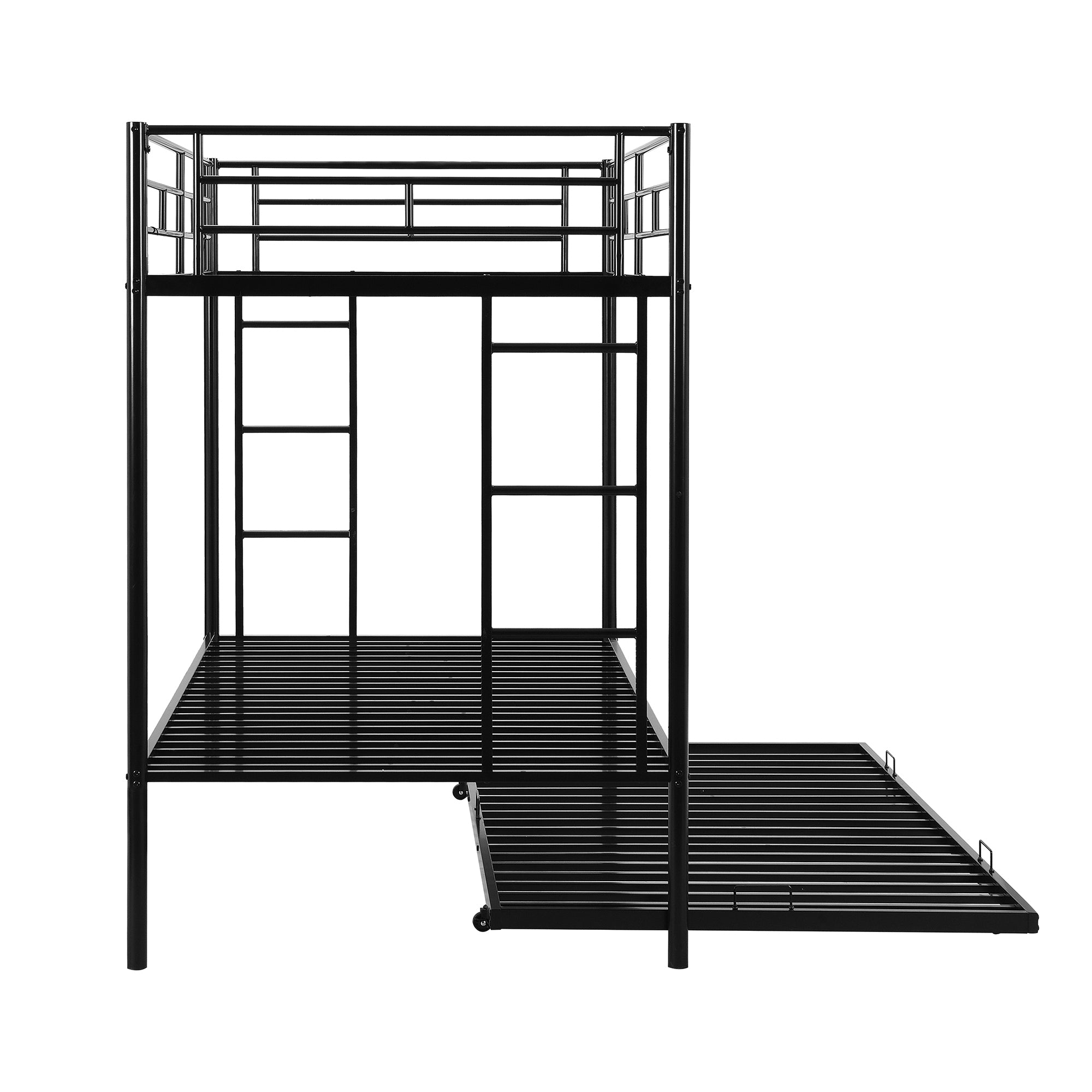 Twin over Twin Bunk Bed with Trundle, Black