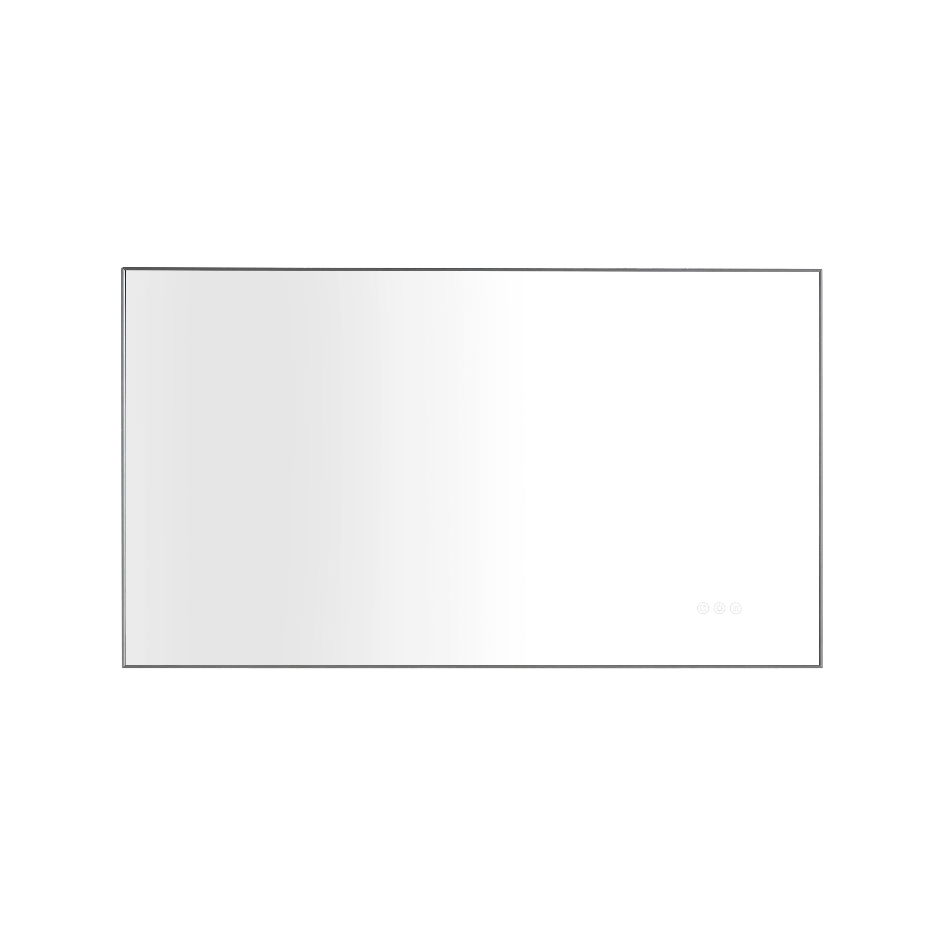 Super Bright Led Bathroom Mirror with Lights,Metal Frame Mirror Wall Mounted Lighted Vanity Mirrors for Wall,Anti Fog Dimmable Led Mirror for Makeup,Vertical/horizontalGunGray Metal