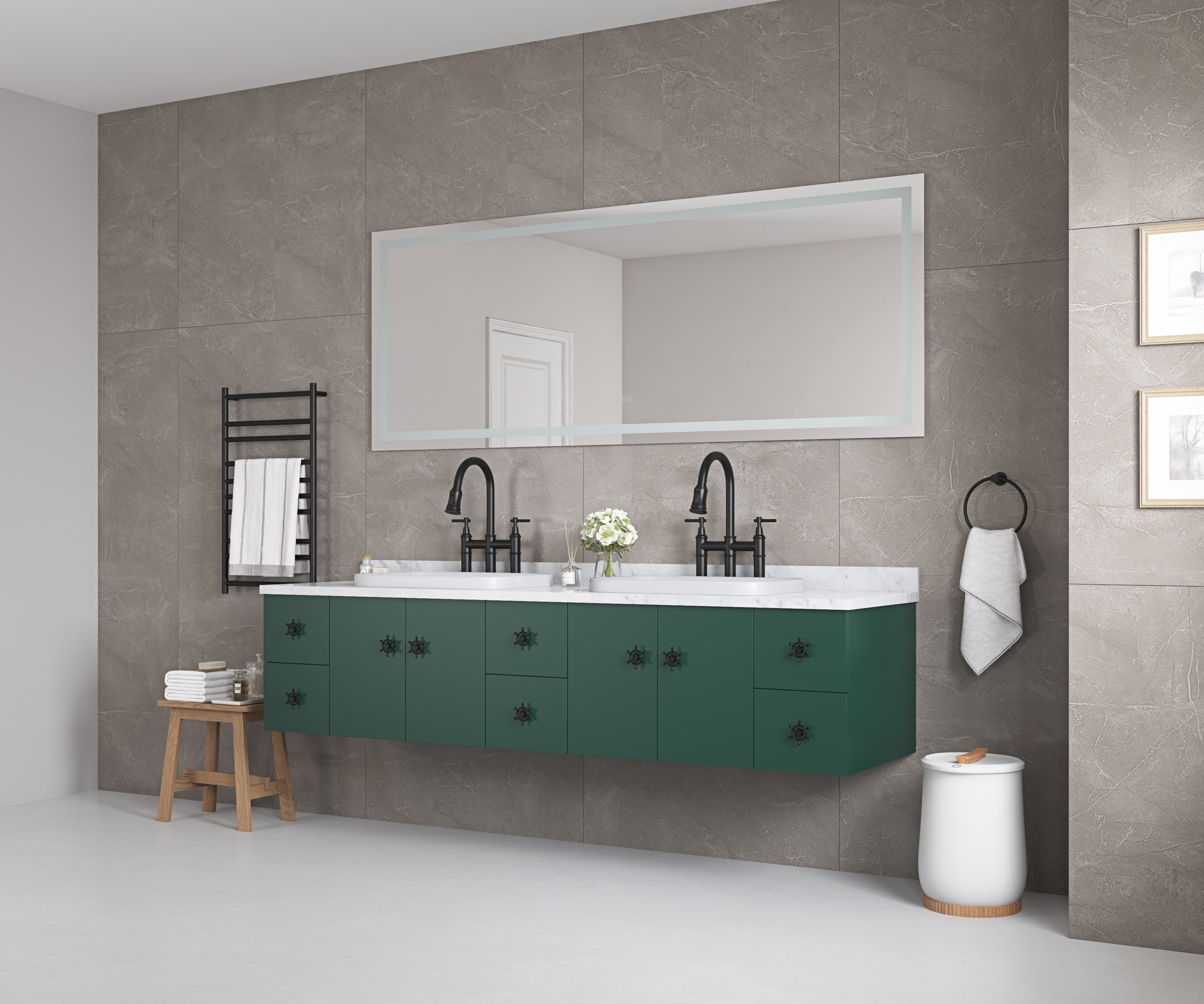 LED Bathroom Mirror 72  "x   36" with Front and Backlight, Large Dimmable Wall Mirrors with Anti-Fog, Shatter-Proof, Memory, 3 Colors, LED Vanity Mirror
