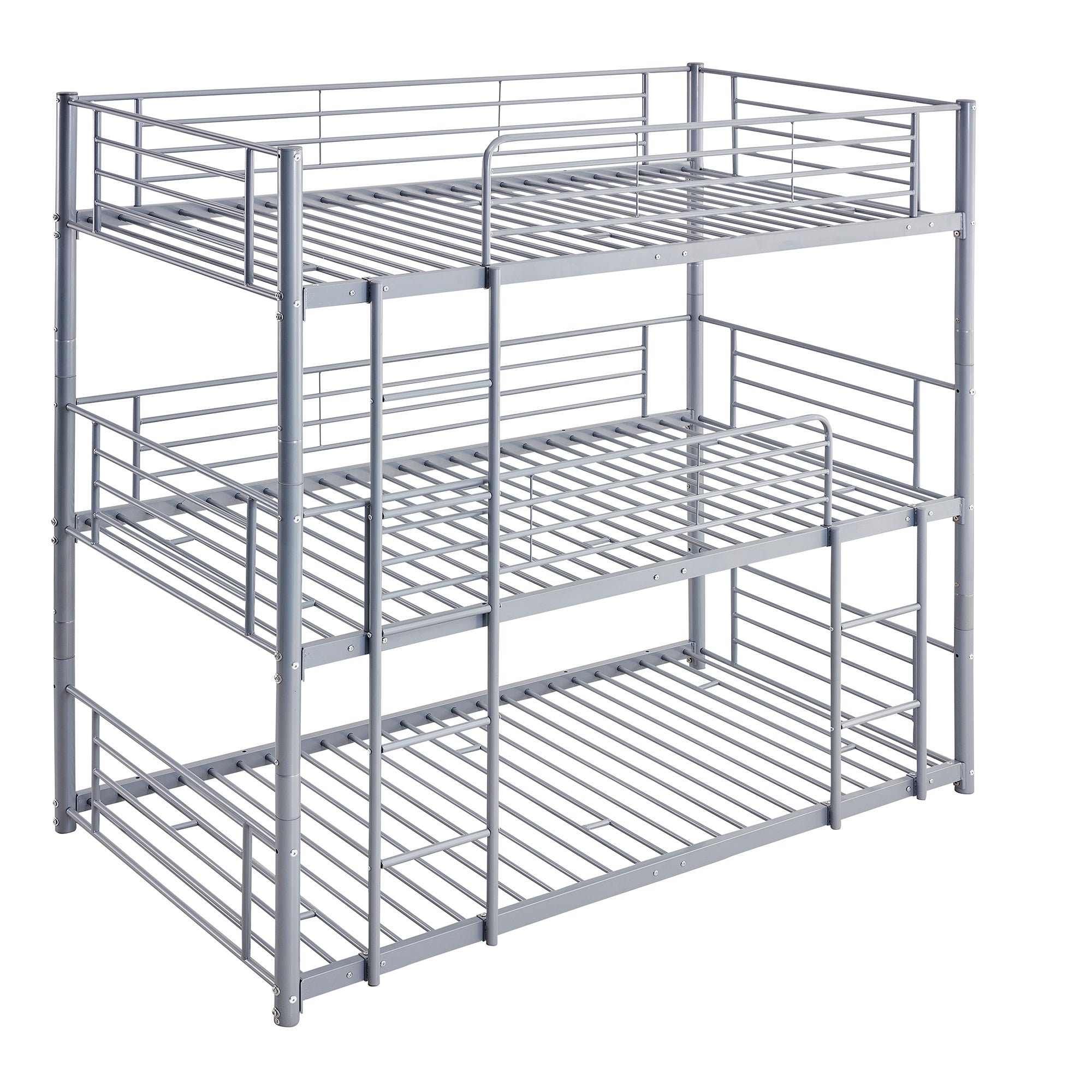 Twin-Twin-Twin Triple Bed with Built-in Ladder, Divided into Three Separate Beds,Gray(OLD SKU:LP000197AAE)