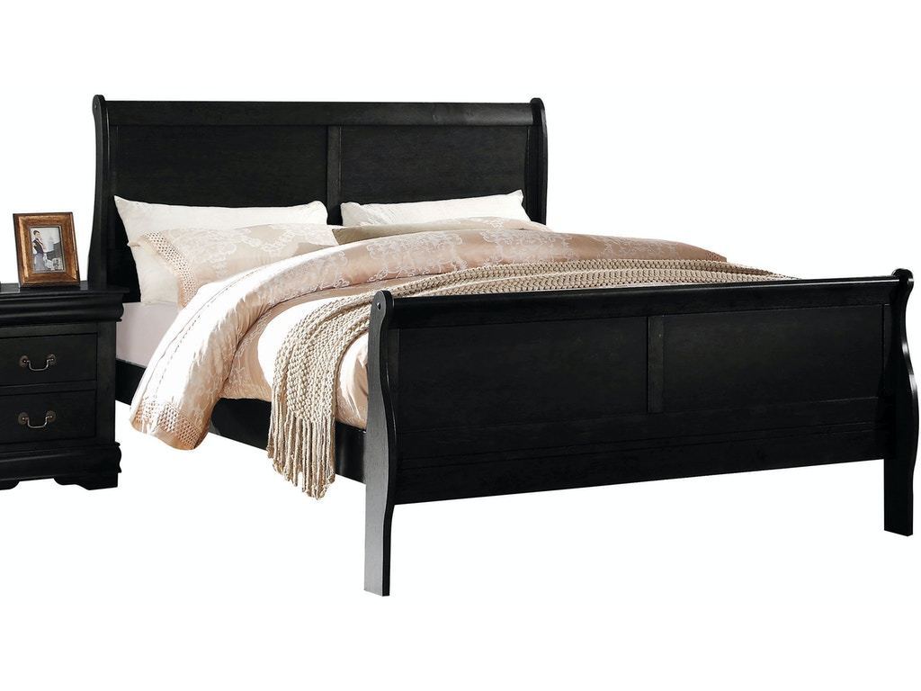 Louis Philippe Full Bed in Black 23737F