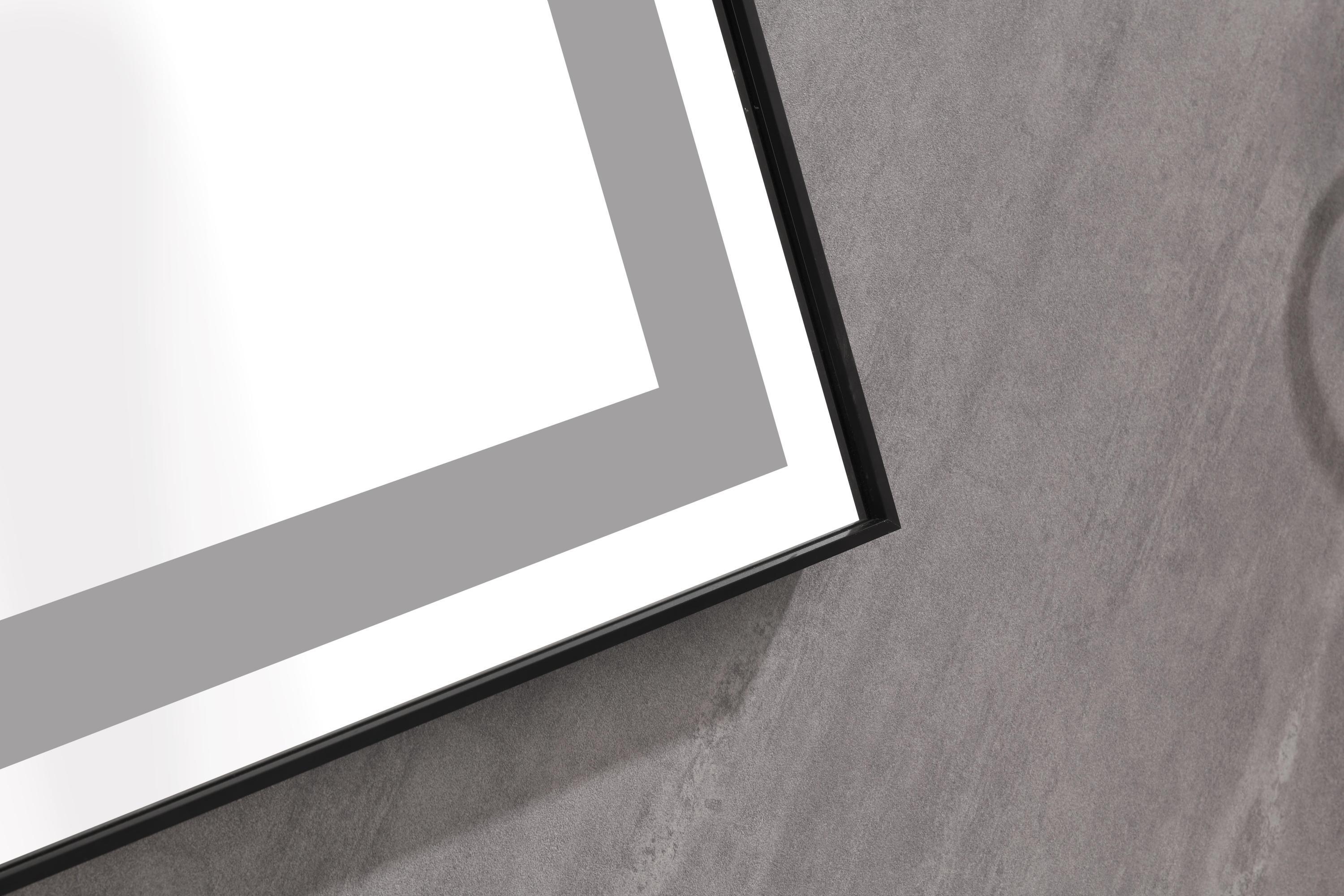 48*36 LED Lighted Bathroom Wall Mounted Mirror with High Lumen+Anti-Fog Separately Control