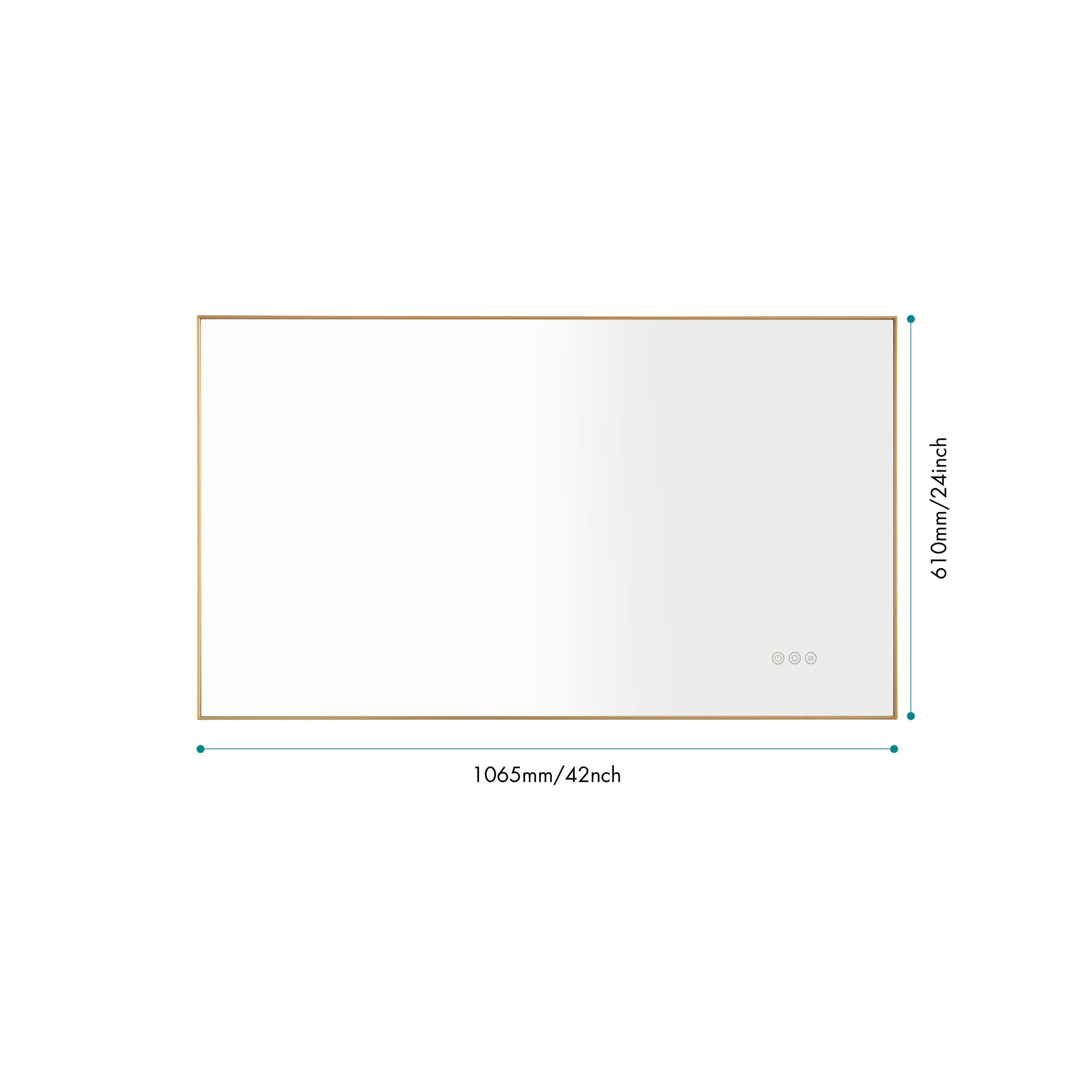 bathroom  led mirror is multi-functional and each function is controlled by a smart touch button.