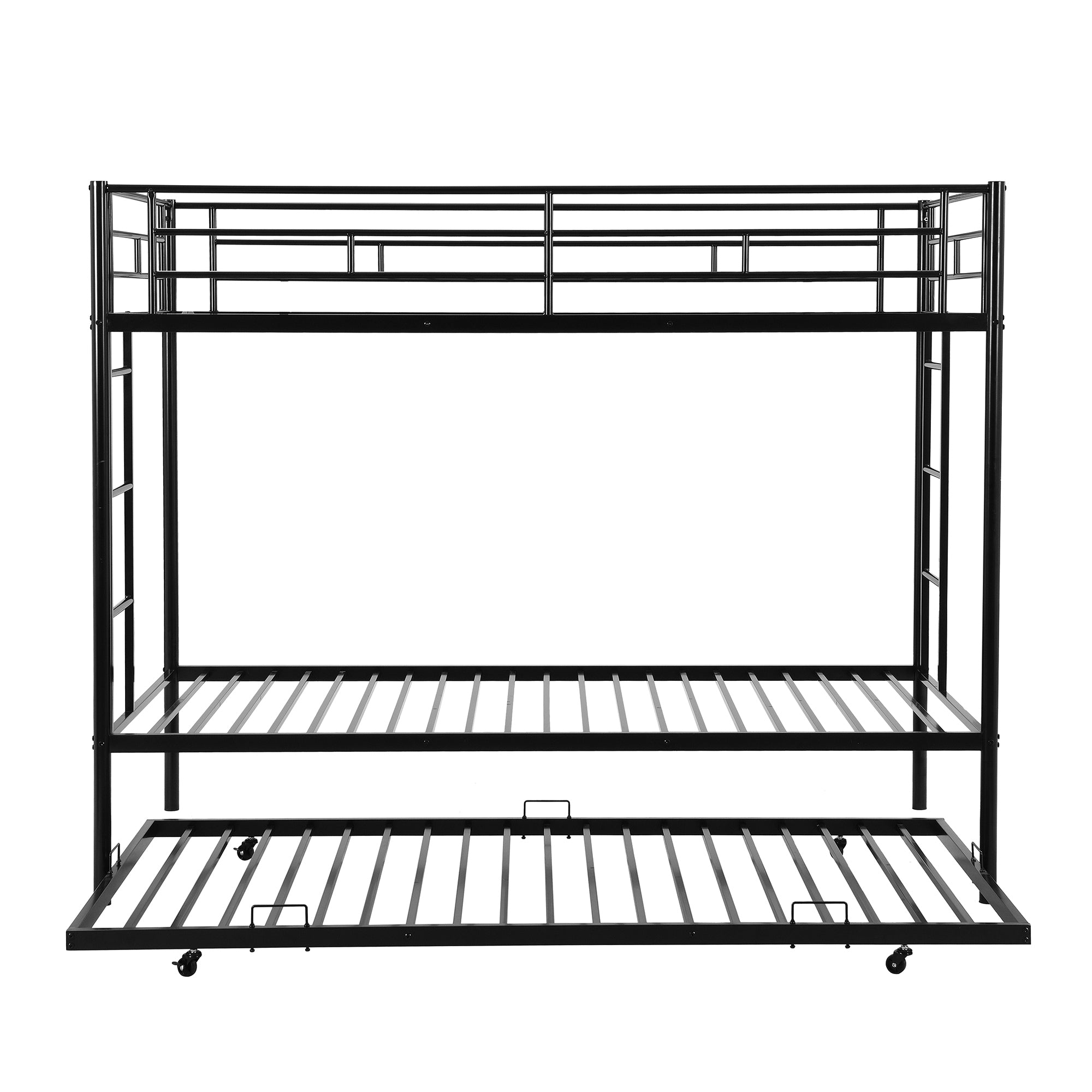 Twin over Twin Bunk Bed with Trundle, Black