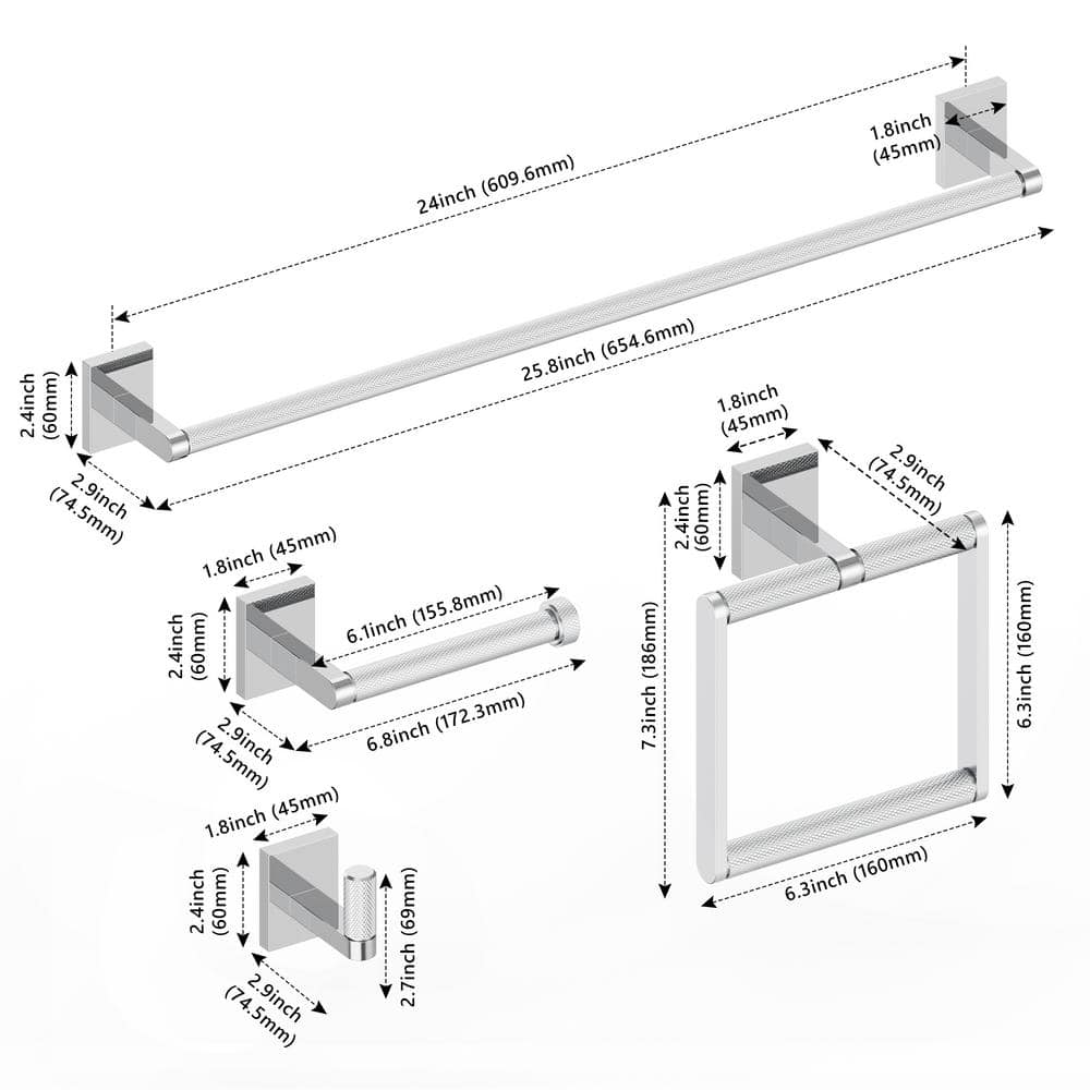 4-Piece Bath Hardware Set