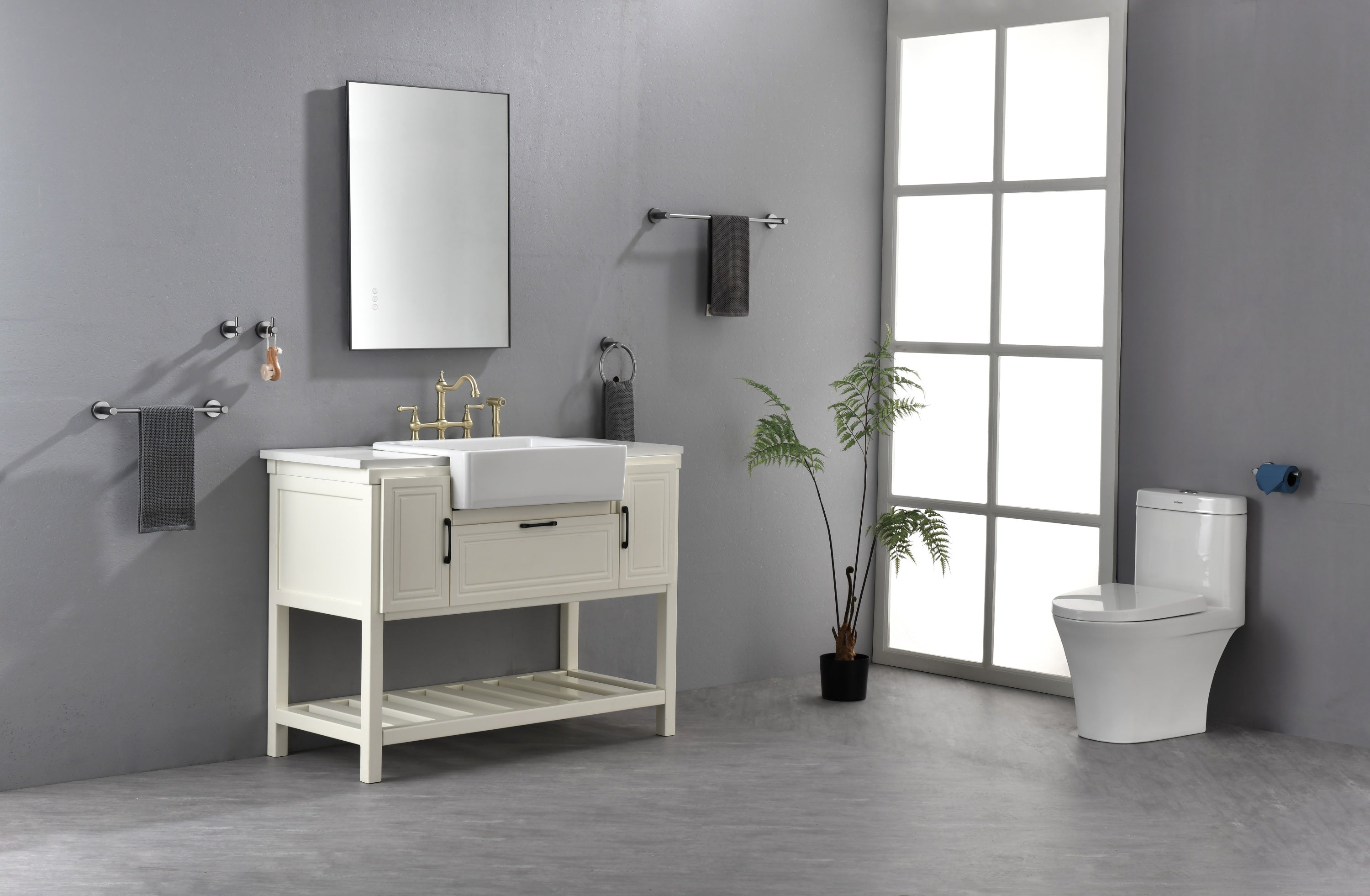 Super Bright Led Bathroom Mirror with Lights,Metal Frame Mirror Wall Mounted Lighted Vanity Mirrors Dimmable Led Mirror for Makeup,Horizontal or vertical/GunGray Metal