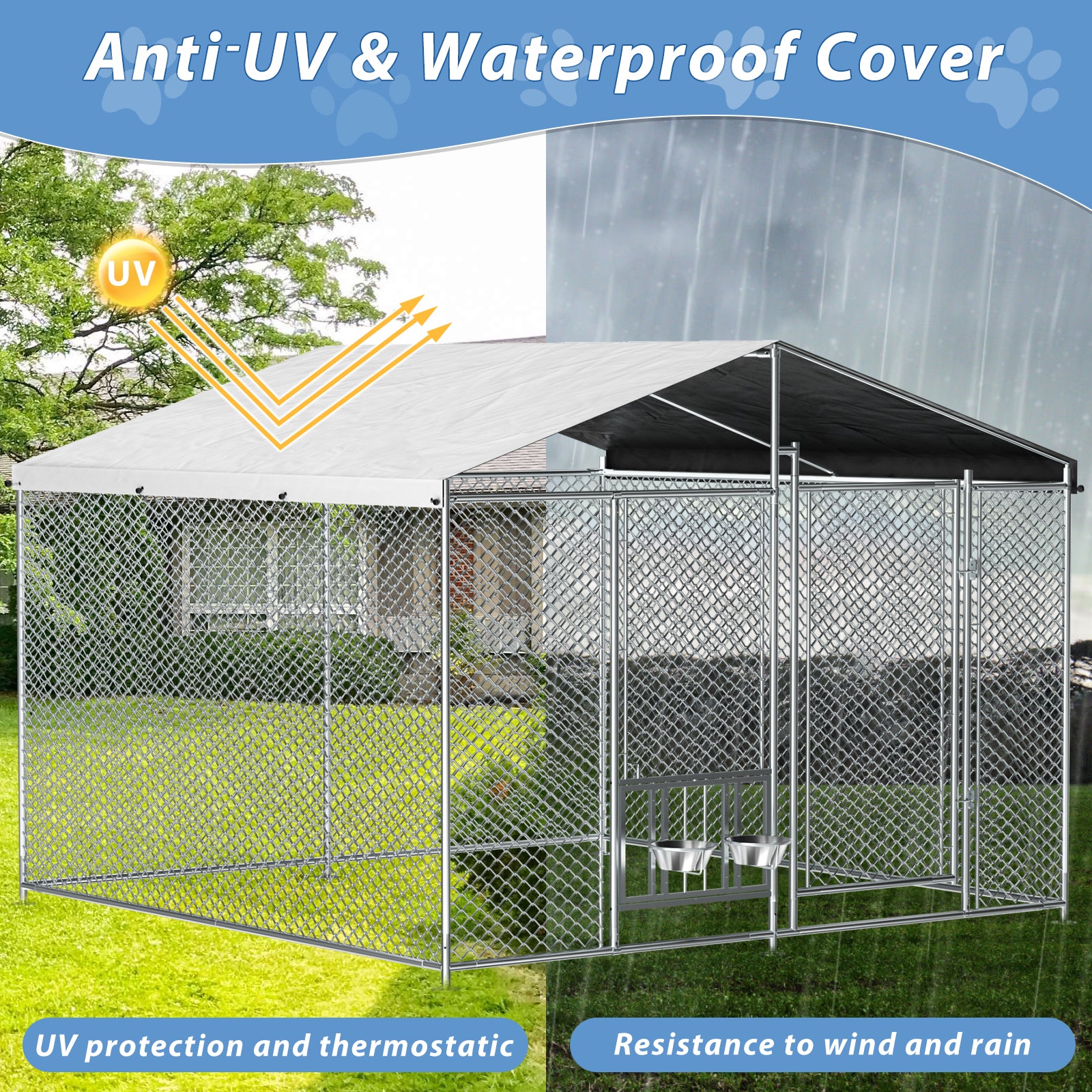 Outside Dog Kennel with Roof