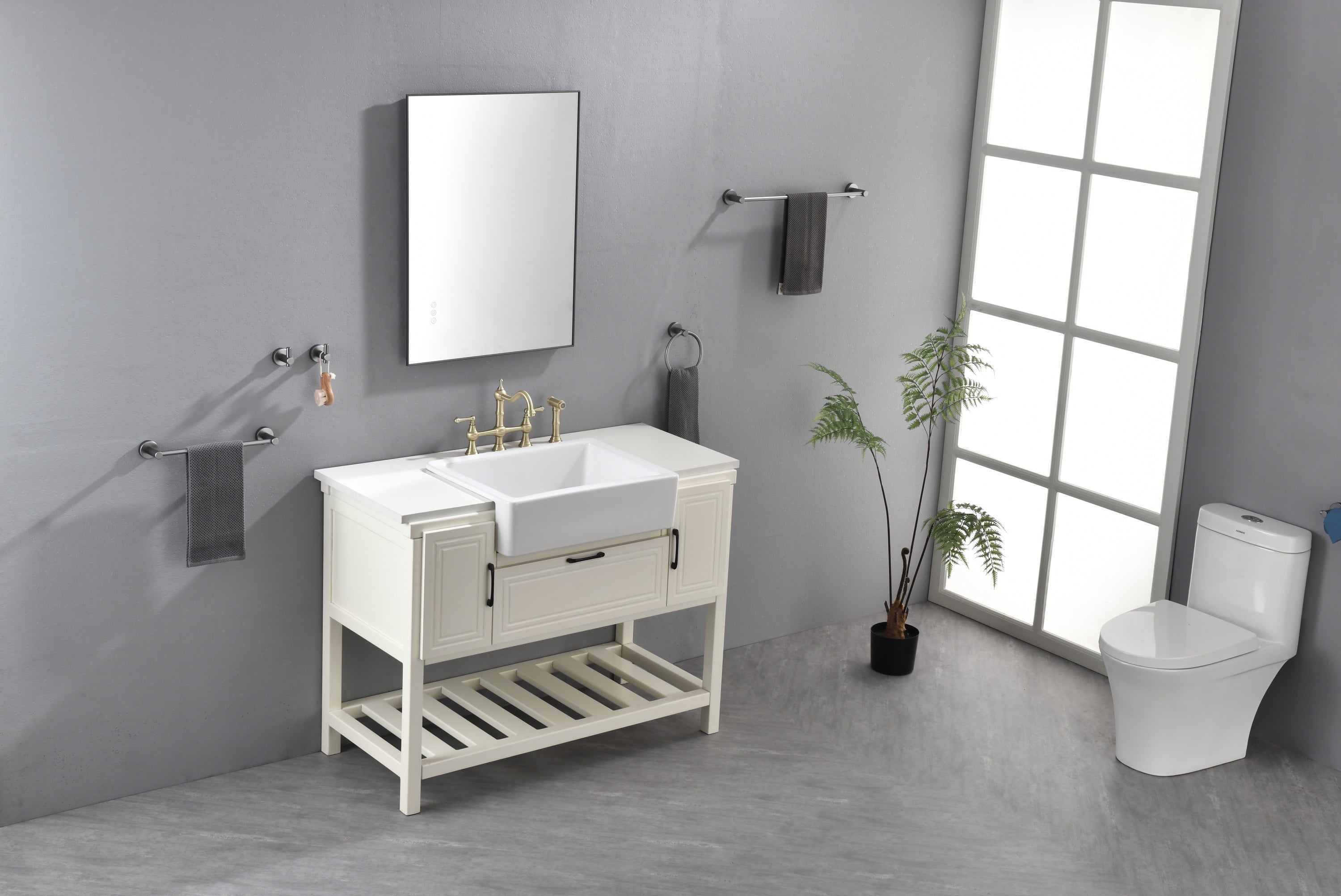 Super Bright Led Bathroom Mirror with Lights,Metal Frame Mirror Wall Mounted Lighted Vanity Mirrors Dimmable Led Mirror for Makeup,Horizontal or vertical/GunGray Metal