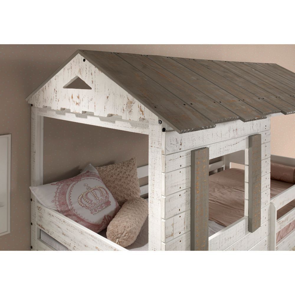Darlene Twin/Twin Bunk Bed, Rustic White 38135