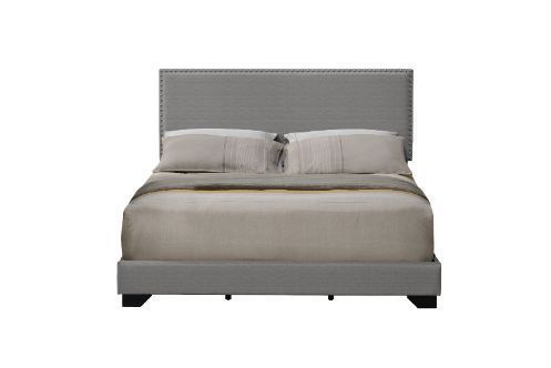 Leandros Queen Bedâ€?Light Gray Fabric 27430Q