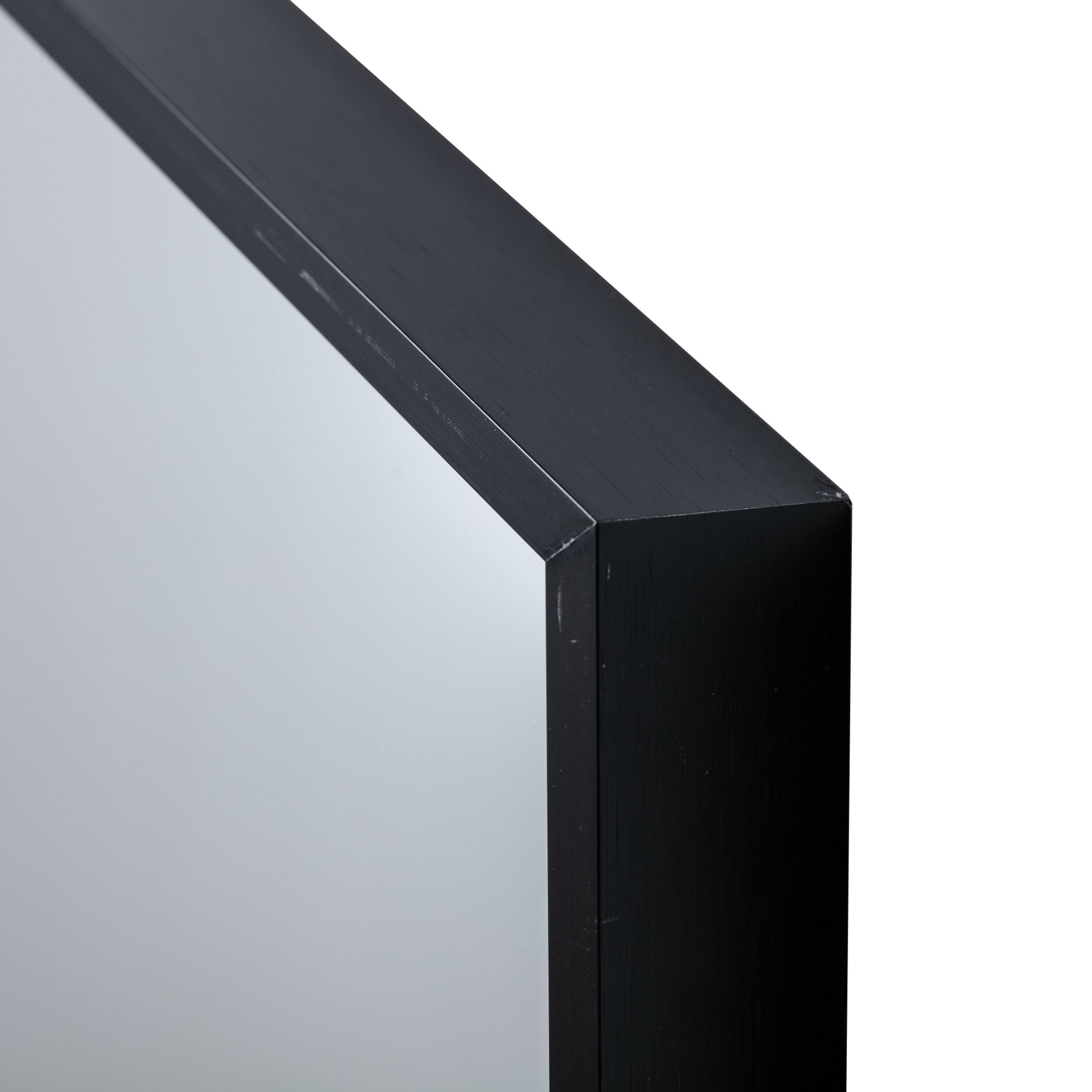 24 Inch Hexagon Modern Geometric Hanging Accent Wall Mirror, Metal Frame, Black