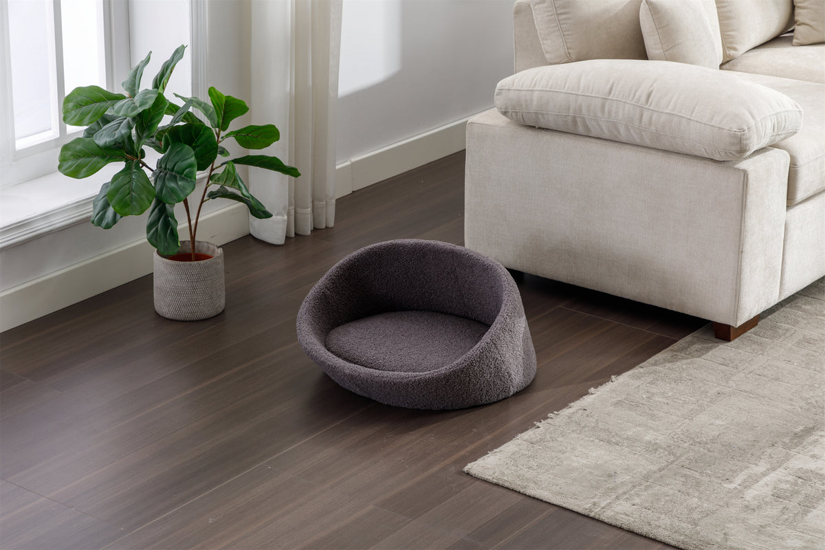 PANGPANG Cat Bed Pet Sofa With Solid Wood frame, Cashmere cover,Mid Size,GREY