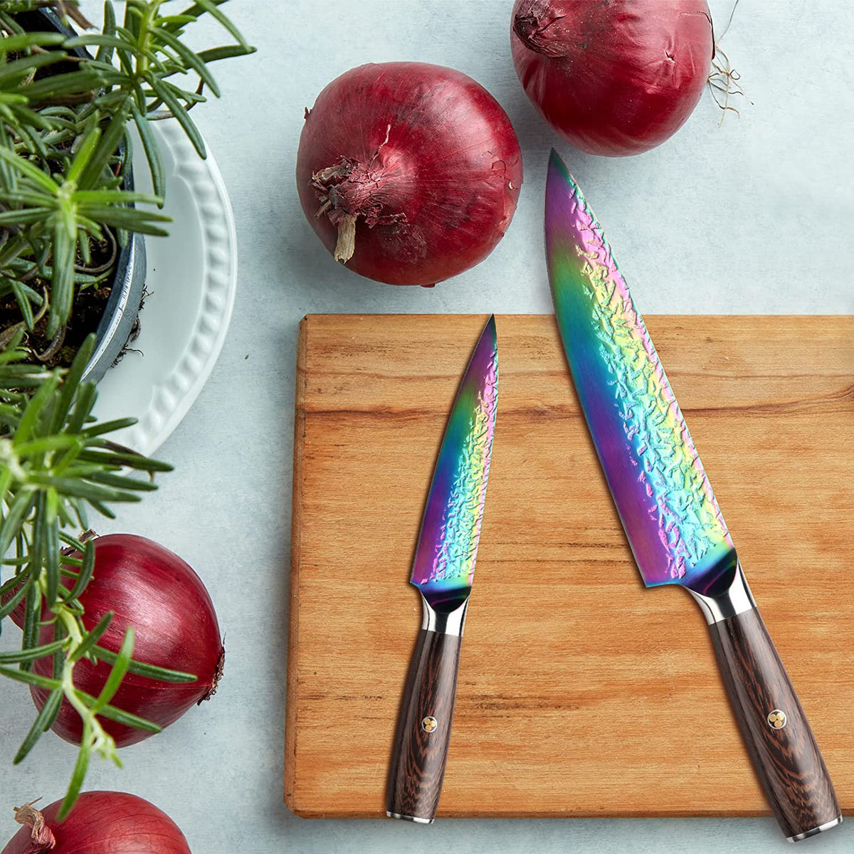2 Piece High Carbon Stainless Steel Knife Block Set