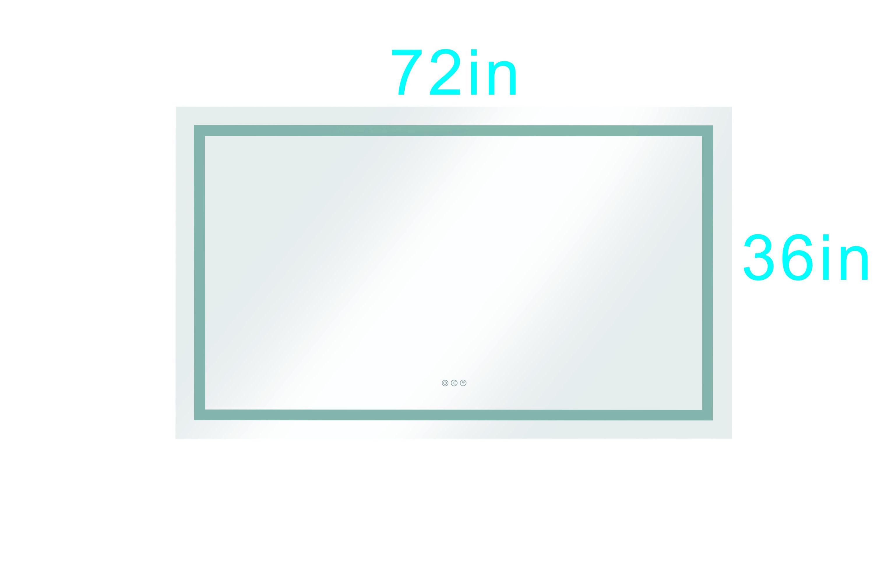 LED Bathroom Mirror 72  "x   36" with Front and Backlight, Large Dimmable Wall Mirrors with Anti-Fog, Shatter-Proof, Memory, 3 Colors, LED Vanity Mirror