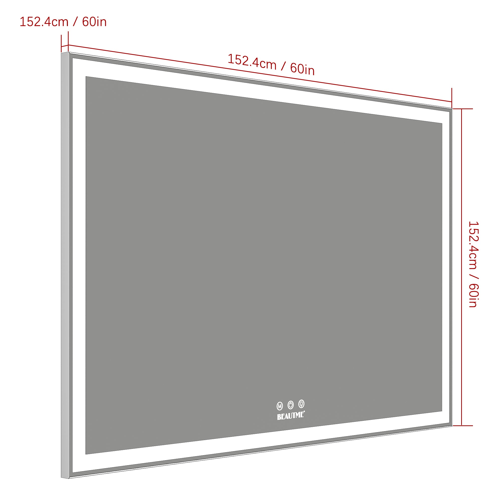 60x40 inch Oversized LED Bathroom Mirror Wall Mounted Mirror with 3 Color Modes  Aluminum Frame Large Wall Mirror for Bathroom